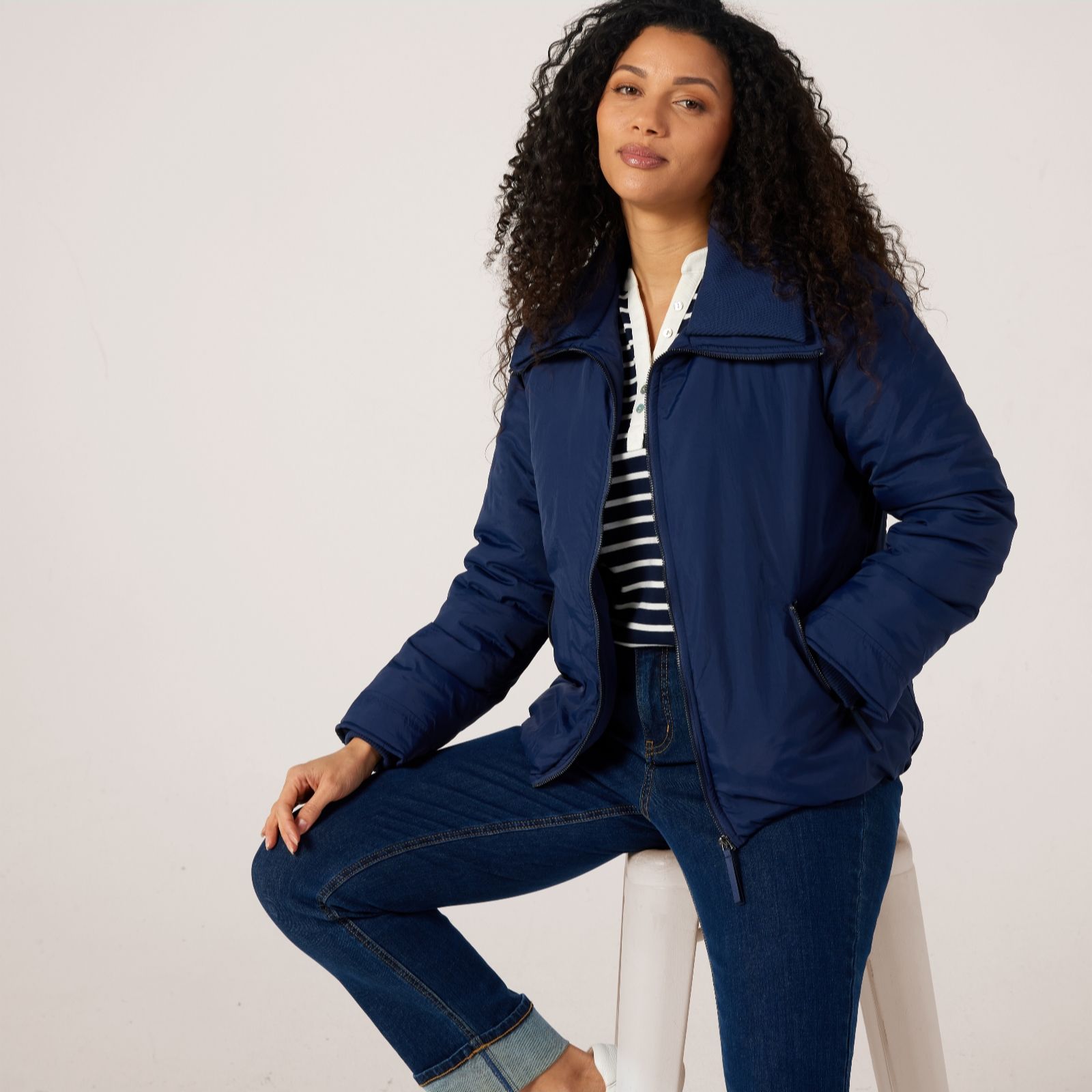 Ruth Langsford Rib Collar padded Jacket