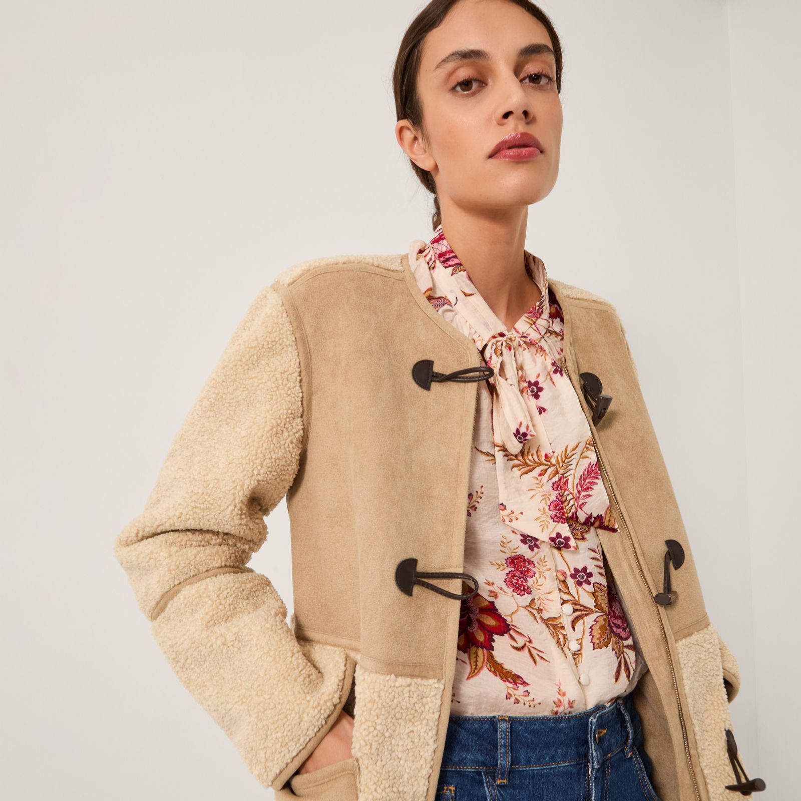 Monsoon Teri Borg-mix Jacket