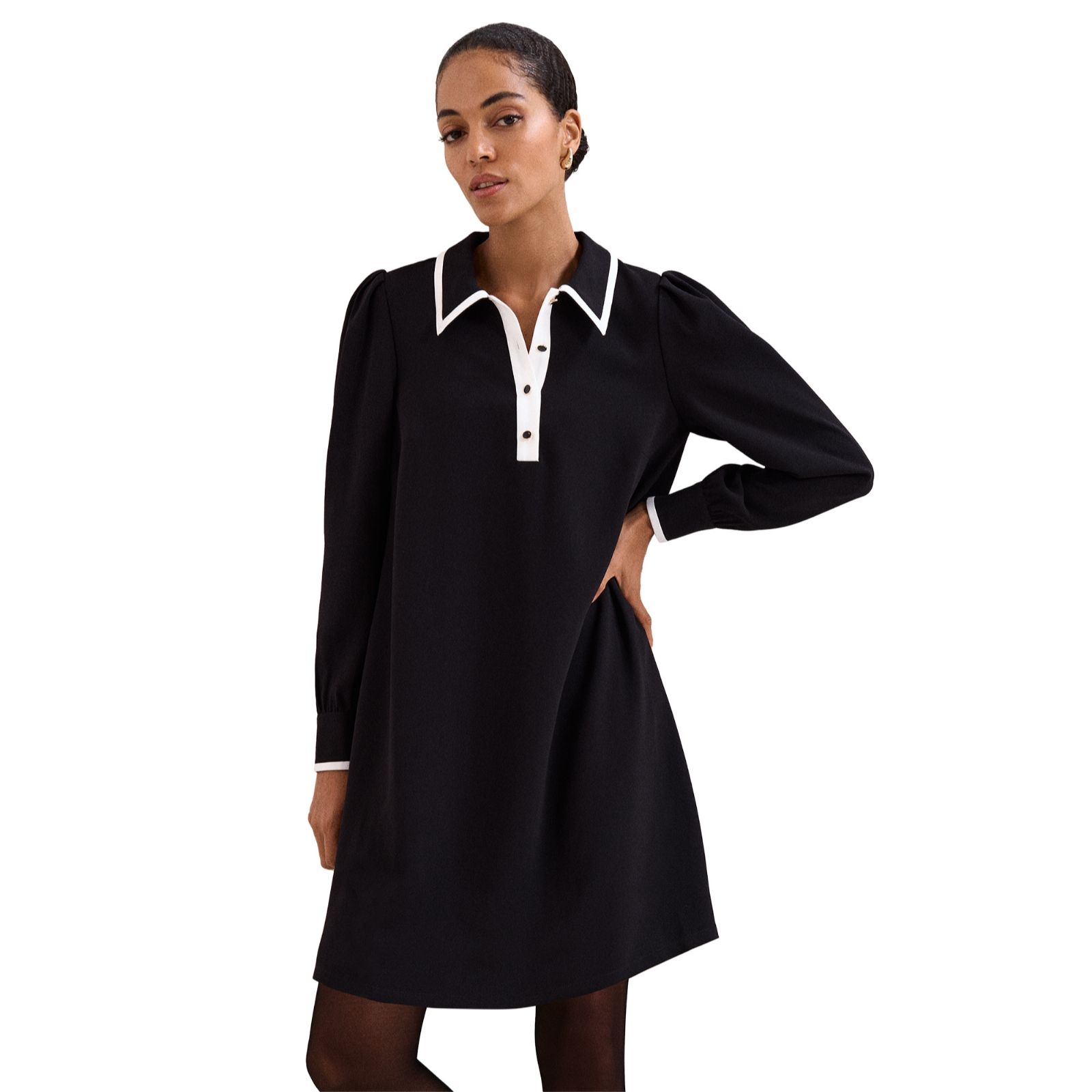 Phase Eight Gina Contrast Collar Swing Dress