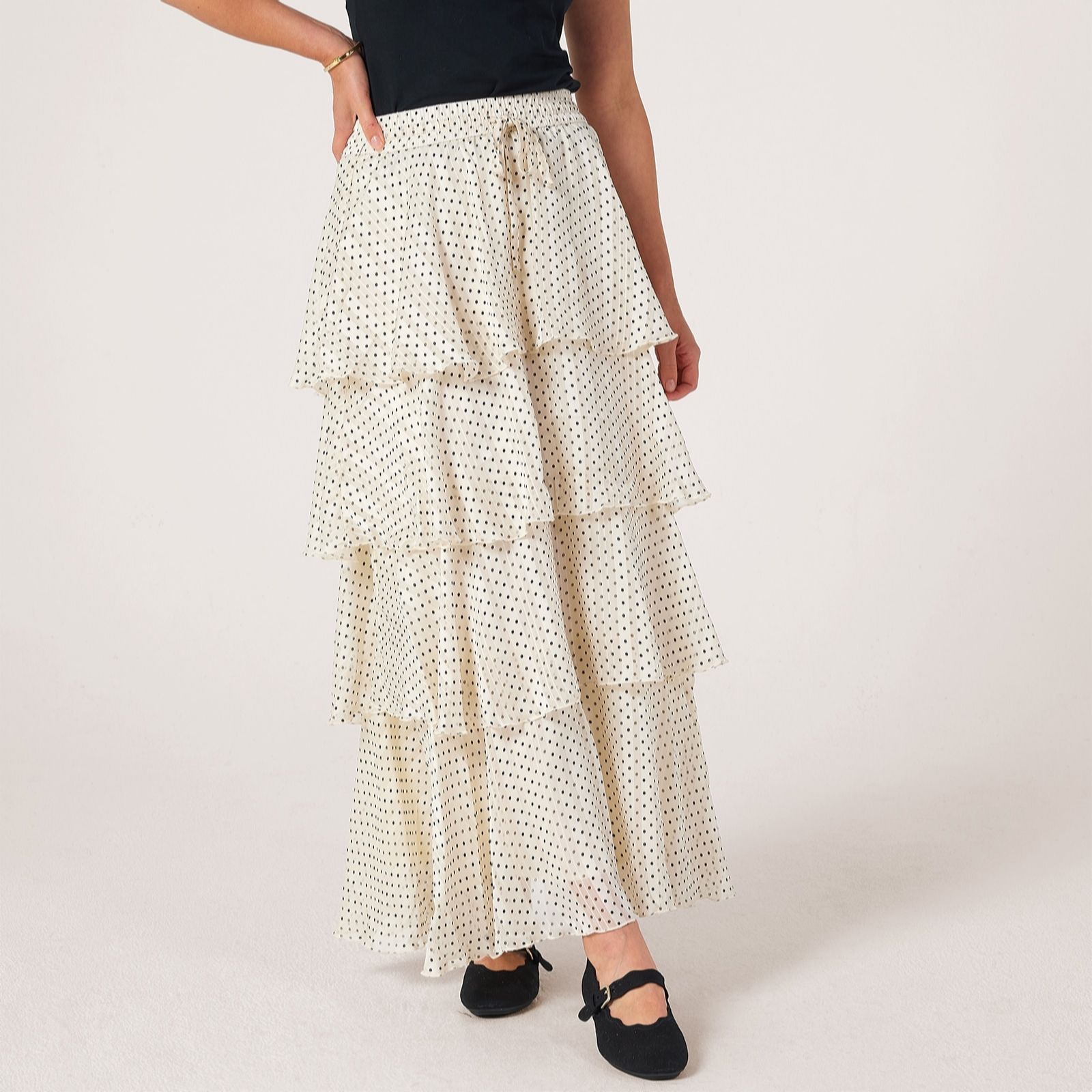 YAS Cruella Tiered Ankle Skirt