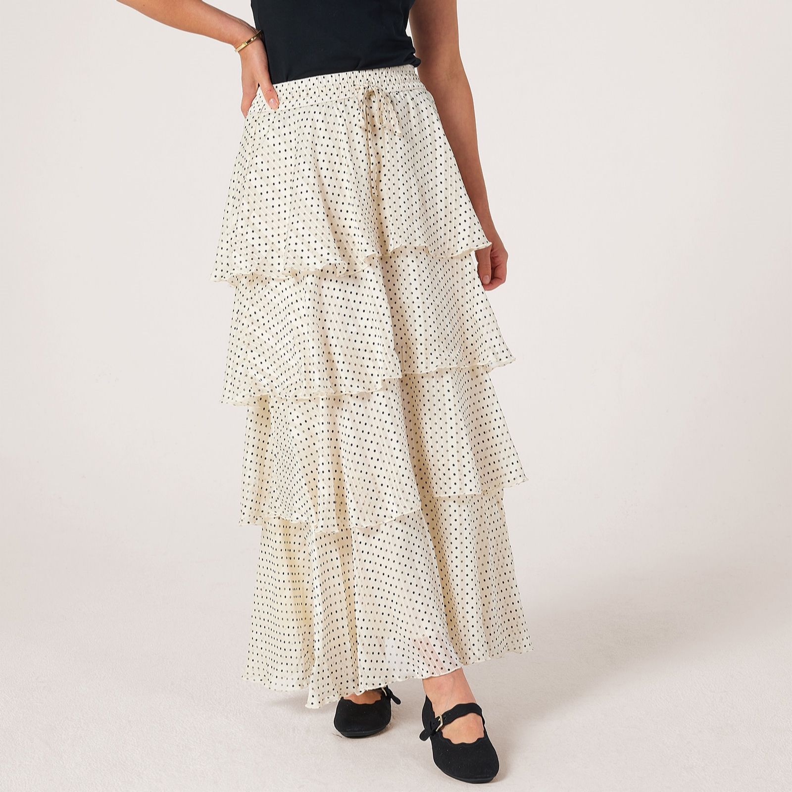 YAS Cruella Tiered Ankle Skirt