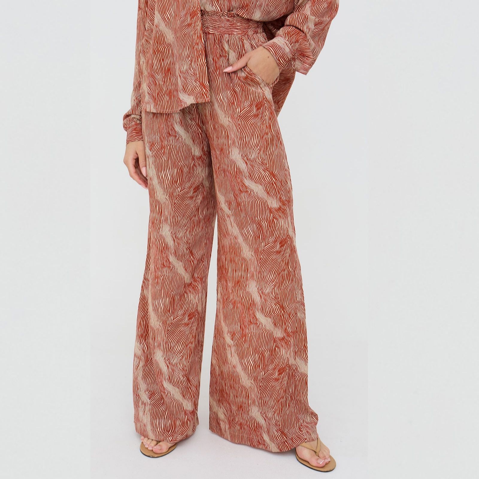 Raffya Ginger High Waist Tiger Print Trousers