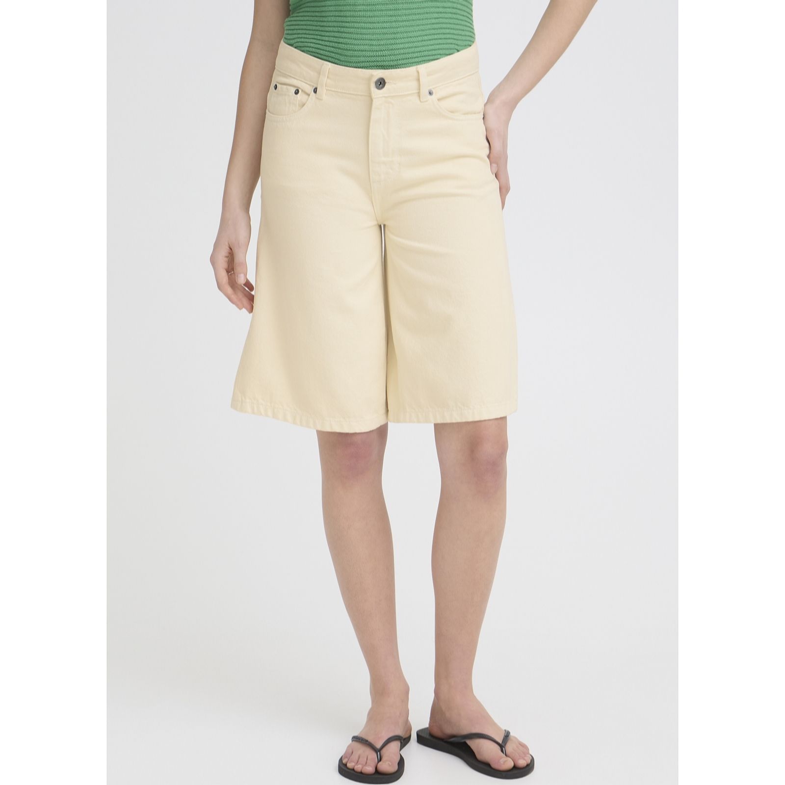 ICHI Kirsten Bermuda Denim Shorts