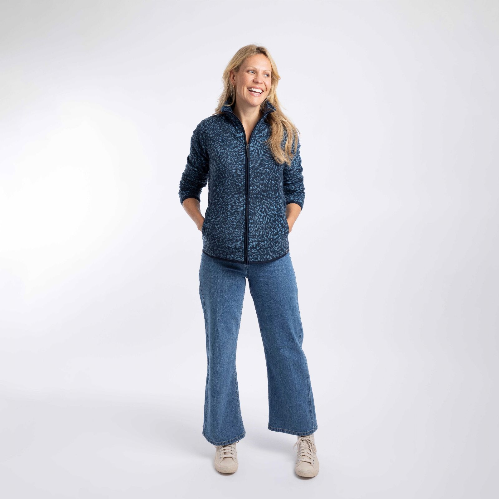 Weird Fish Rochelle Full Zip Printed Microfleece