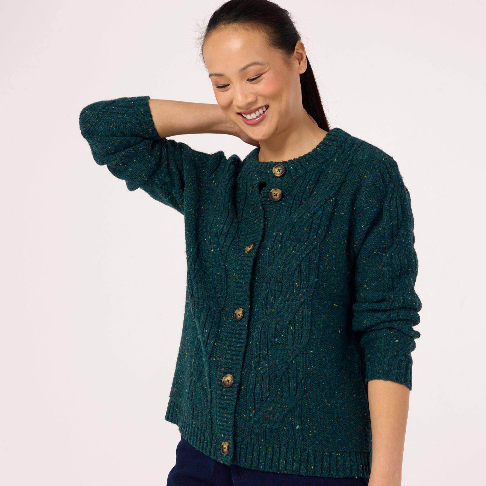 Denim & Co. Chunky Cable Cardigan