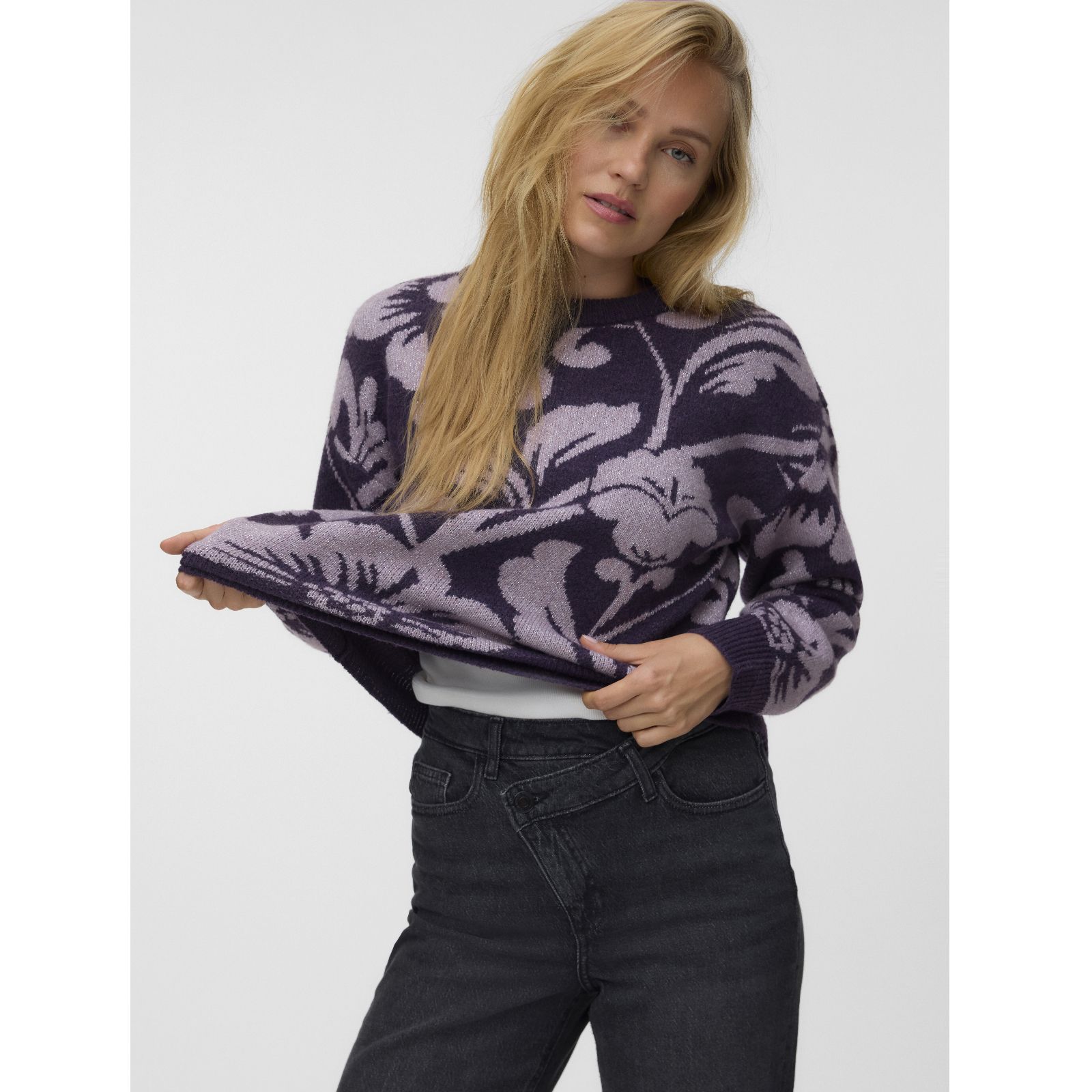 Vero Moda Floral Lurex Detail Jumper