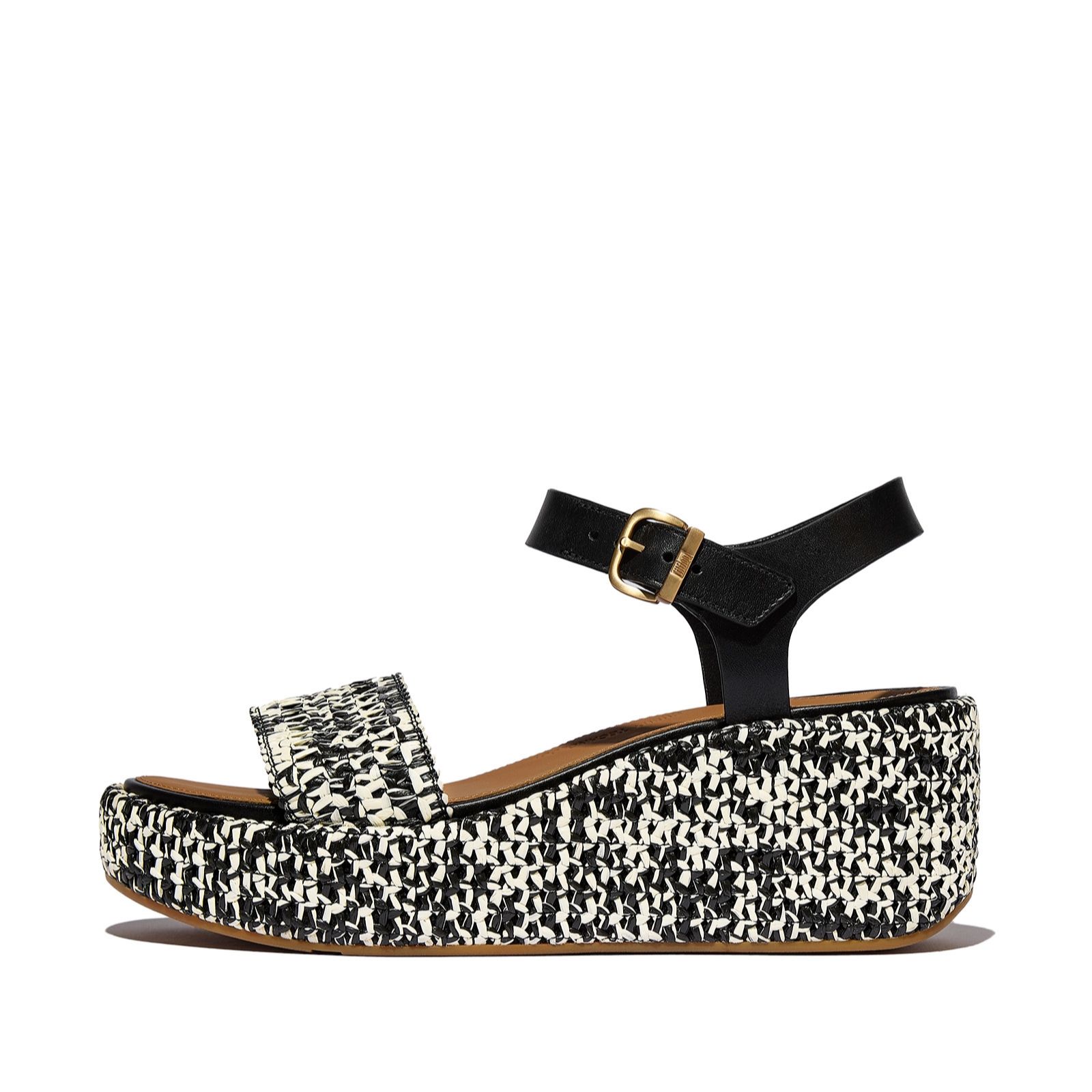 Outlet Fitflop Platfforms Woven Wedge Ankle-Strap Sandals