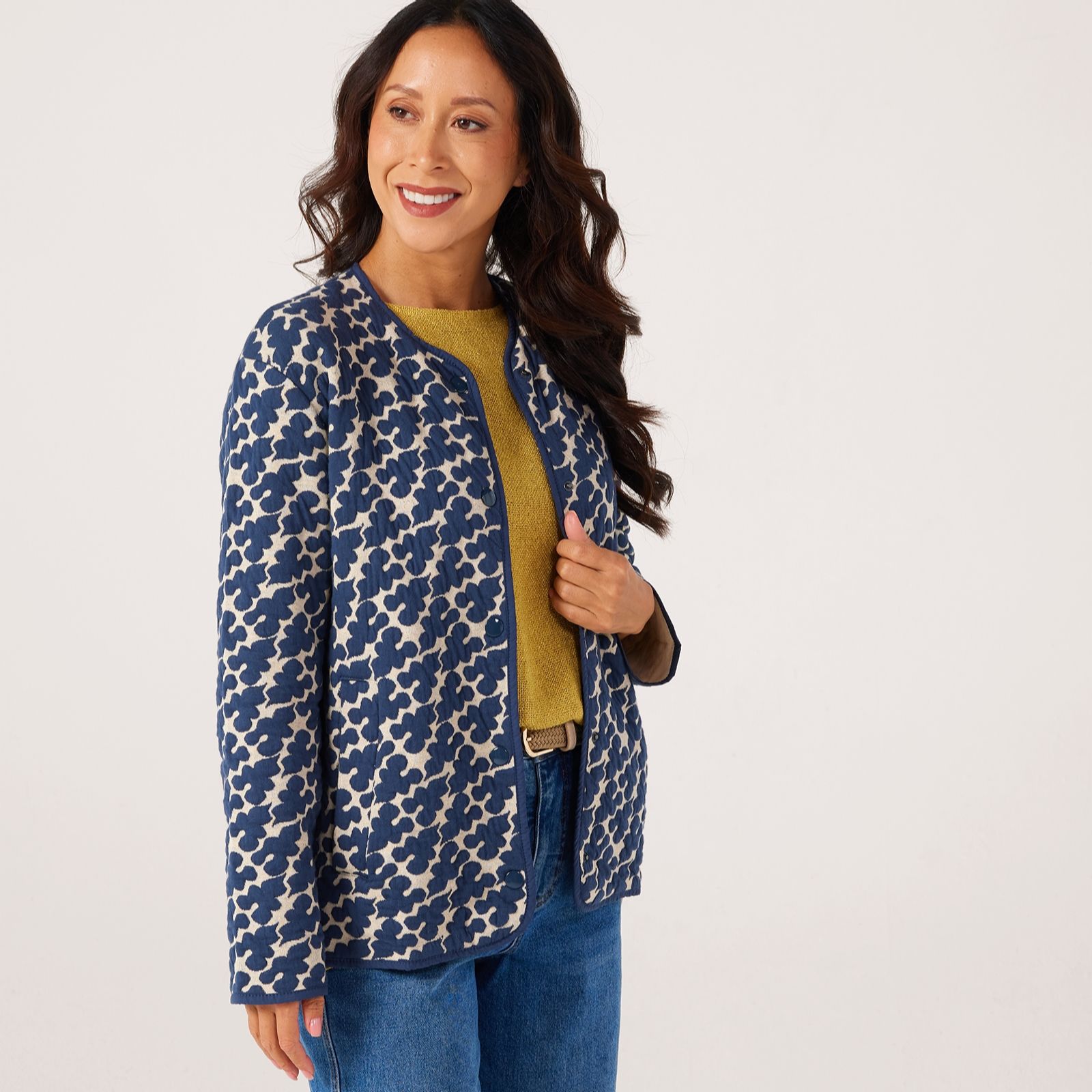 Masai Copenhagen Jaxine Denim Blue Textured Jaquard Jacket