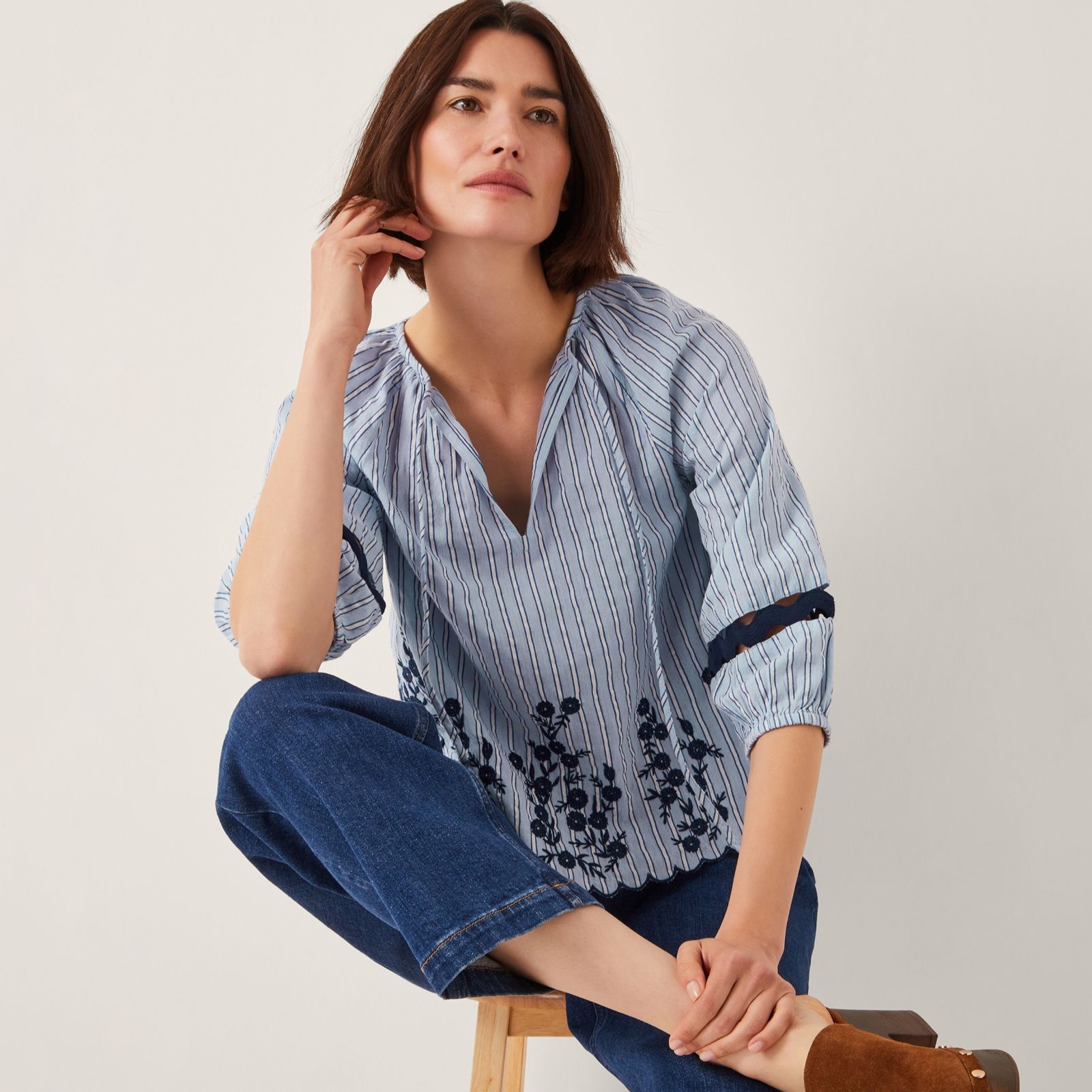 Monsoon Cara Embroidered Top