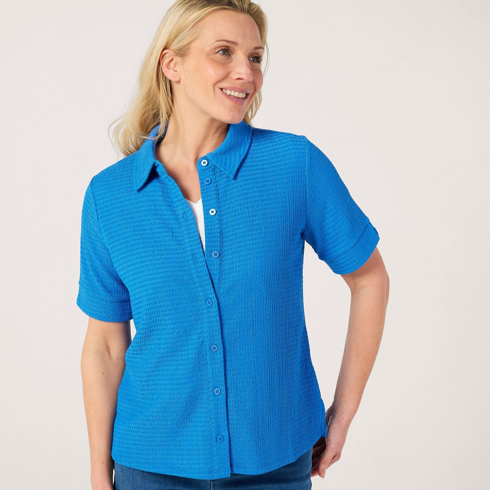 Ruth Langsford Textured Jersey short slv Shirt