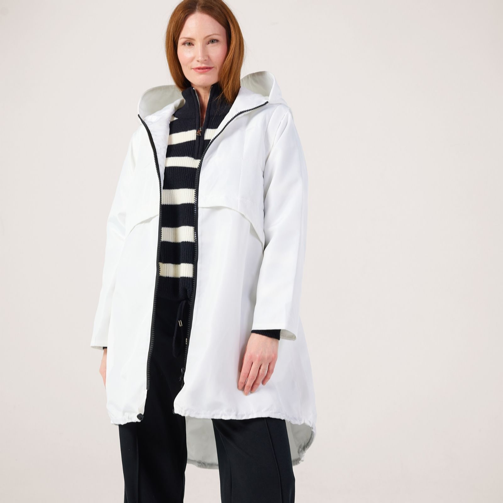 Malissa J Hooded Light Zip Jacket with Removable Sleeves