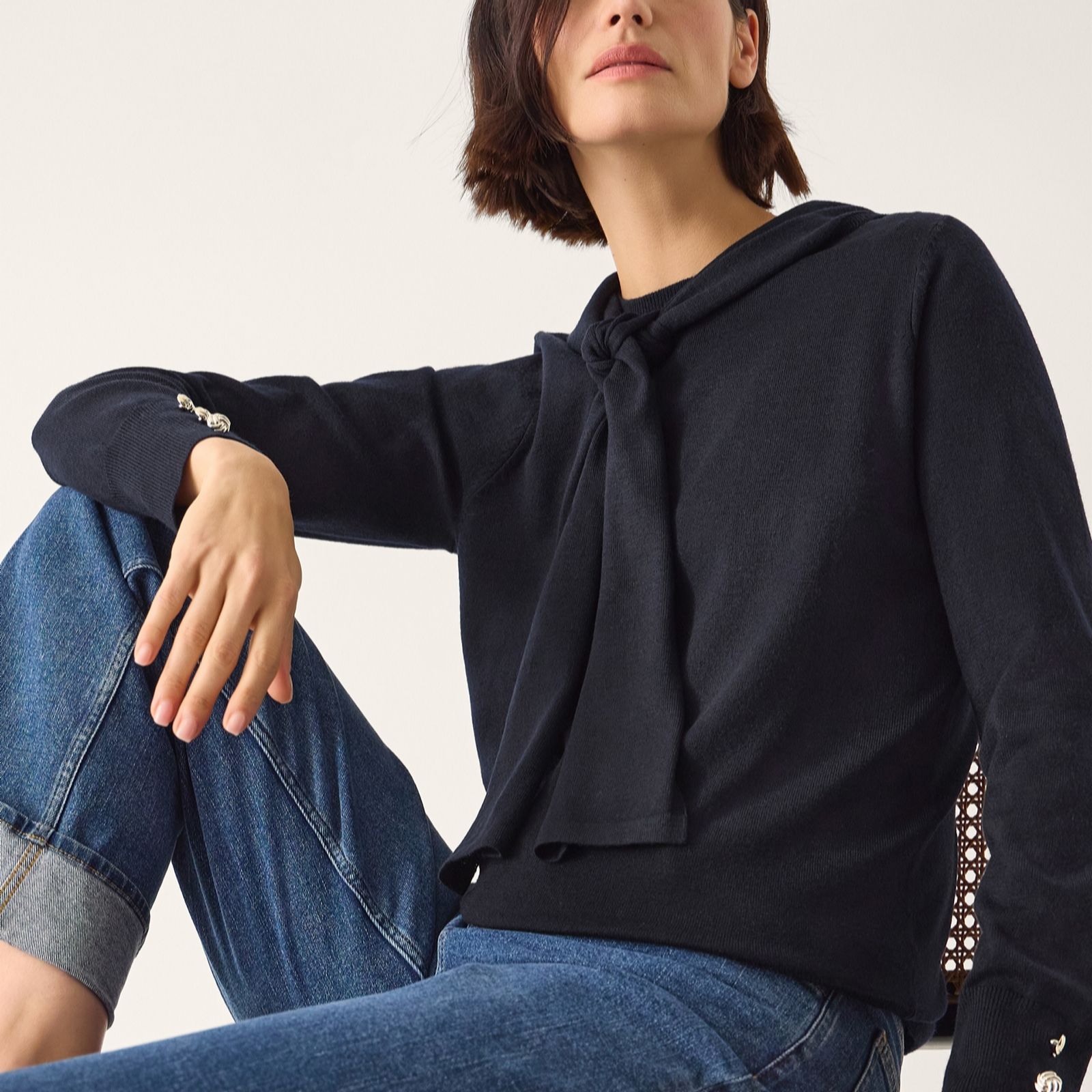 Monsoon Nila Neck Tie Jumper