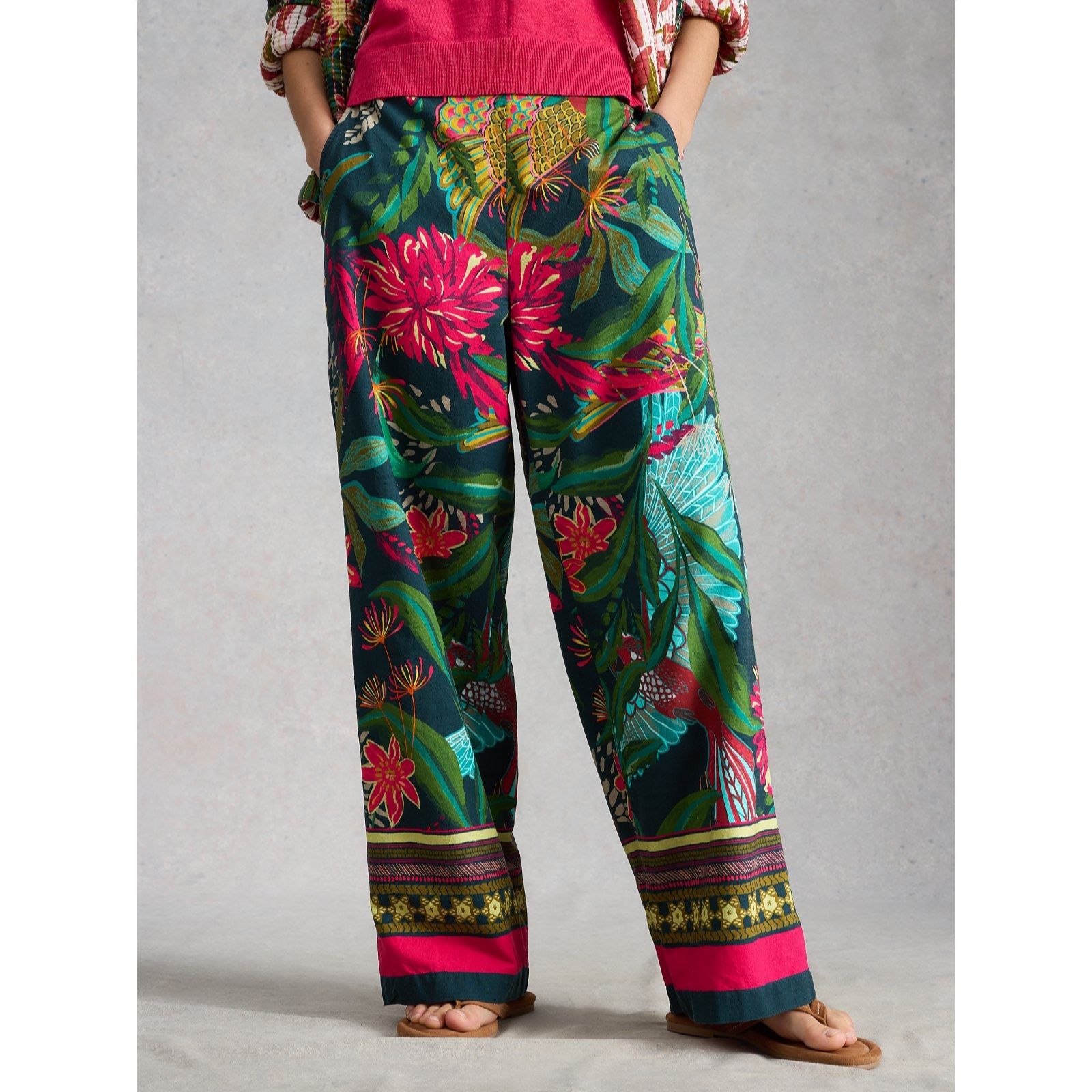 White Stuff Ally Printed Wide Leg Trouser