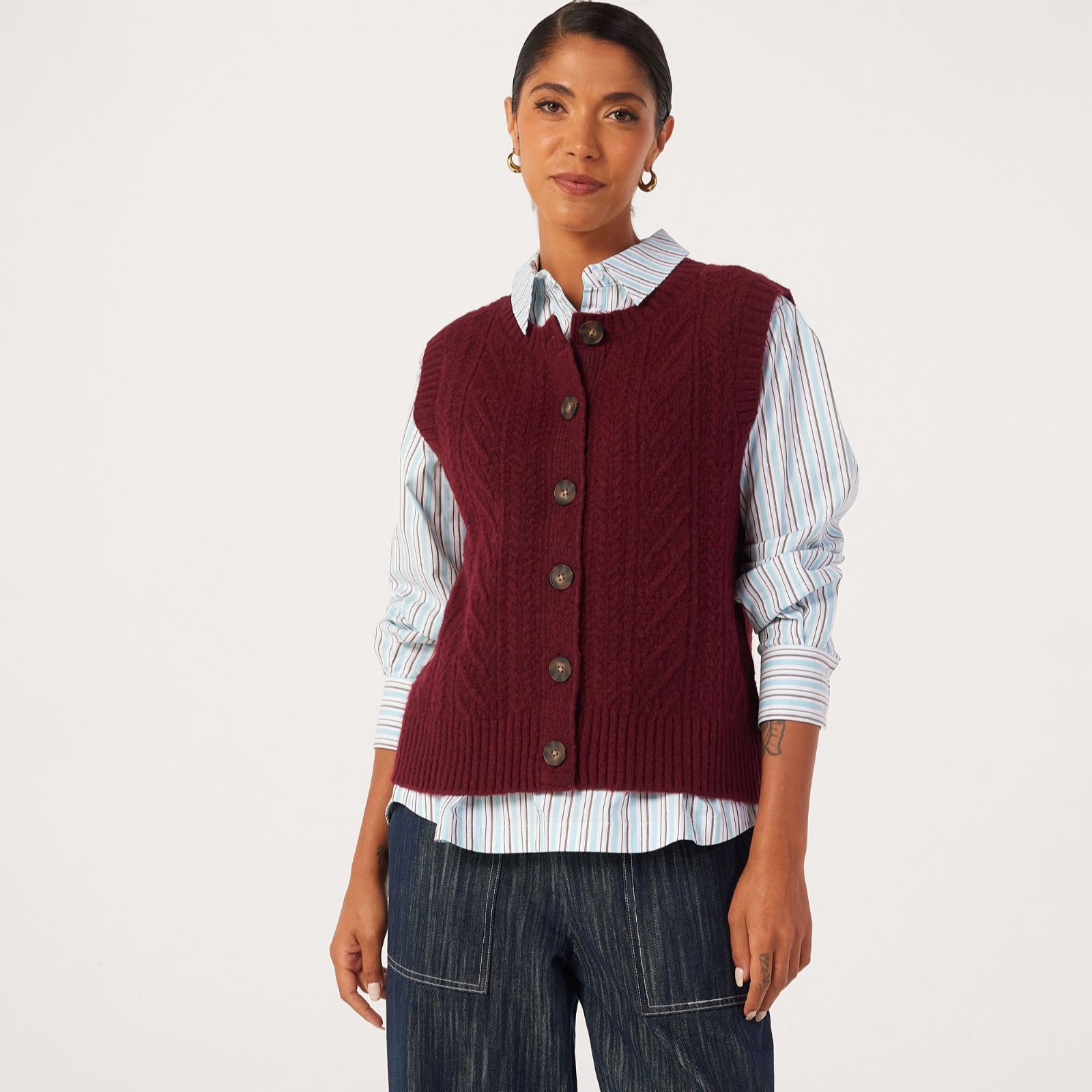 Ben de Lisi Cable Knit Vest