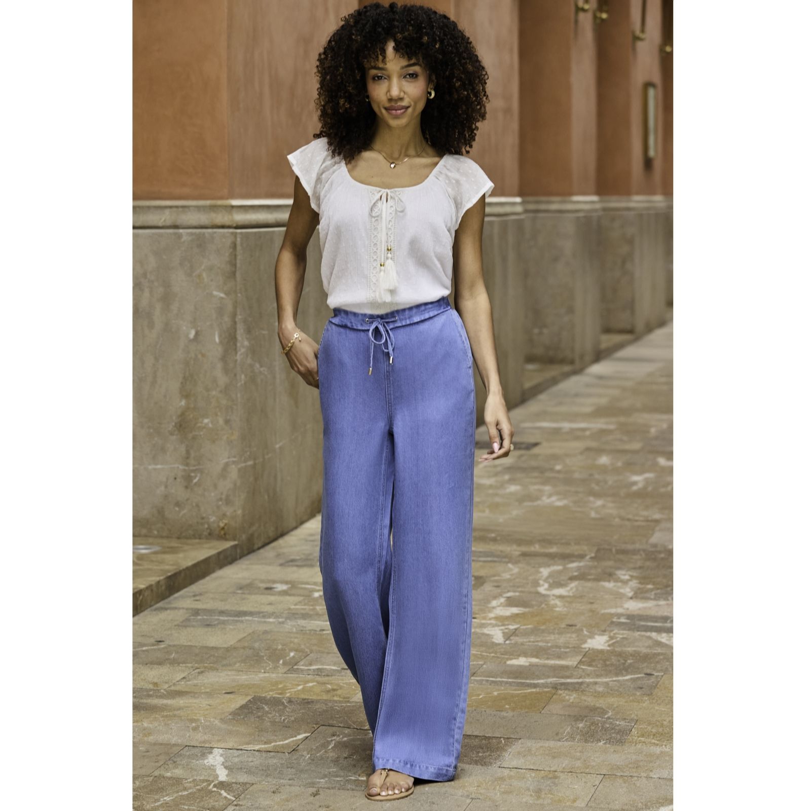 Sosandar Drawcord Soft Denim Jeans