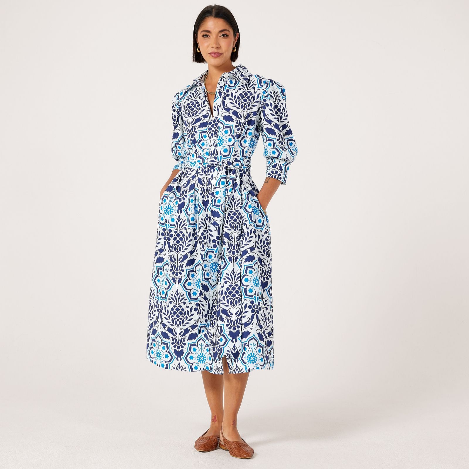 Helene Berman Riviera Collection Printed Dress