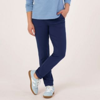 Denim & Co. Duo Stretch Crease Front Slm Straight Trousers Standard