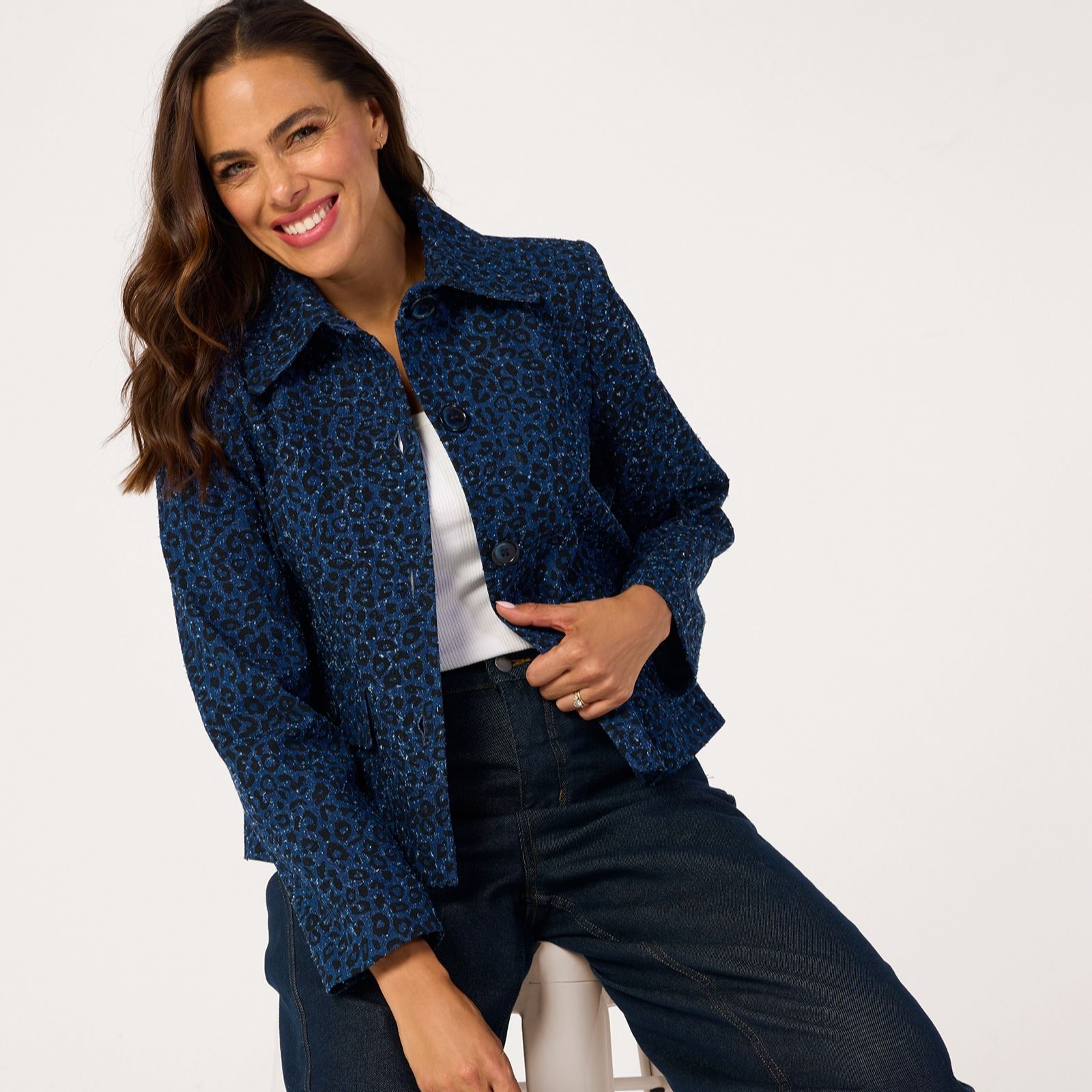 Helene Berman Animal Denim Jacket