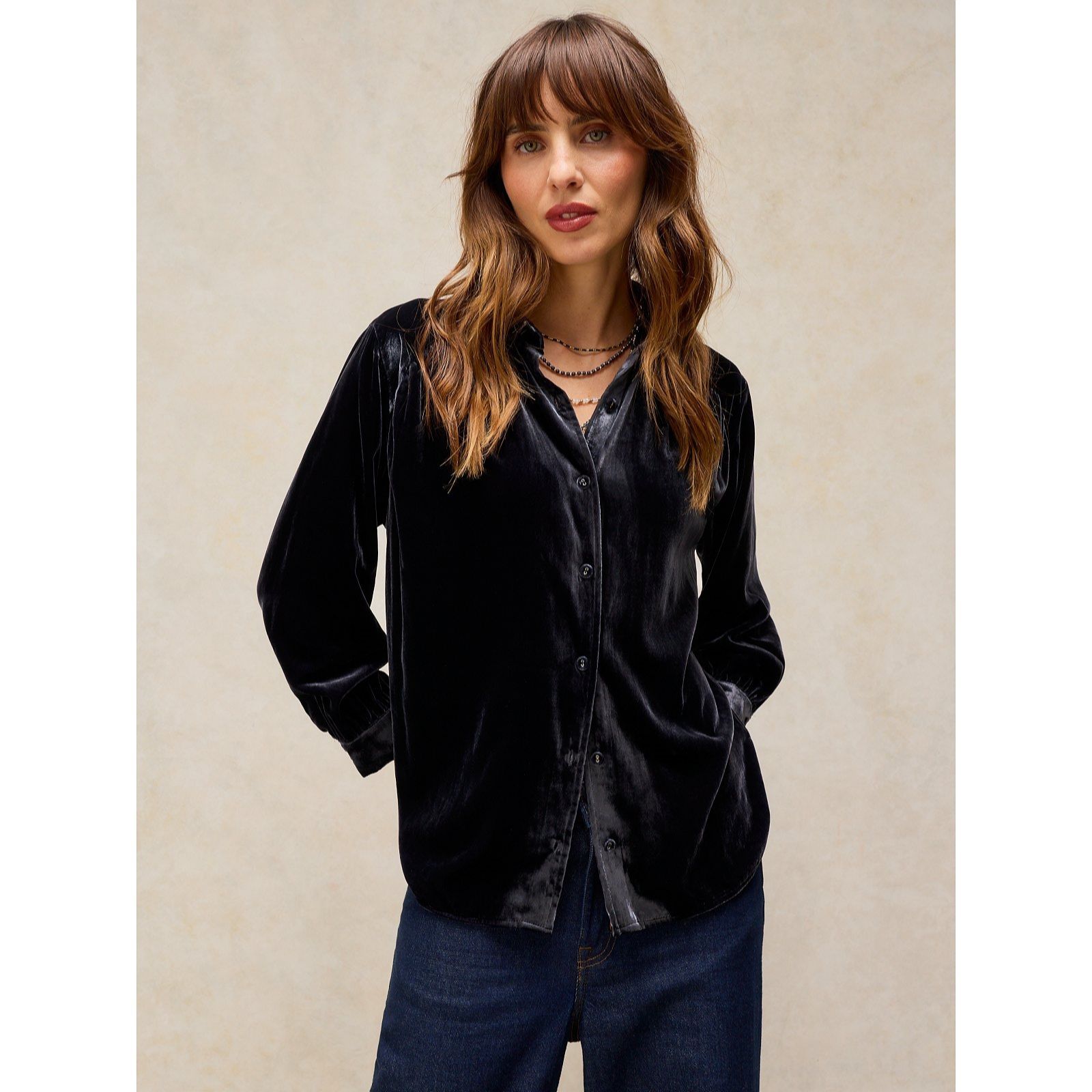 White Stuff Lena Velvet Shirt