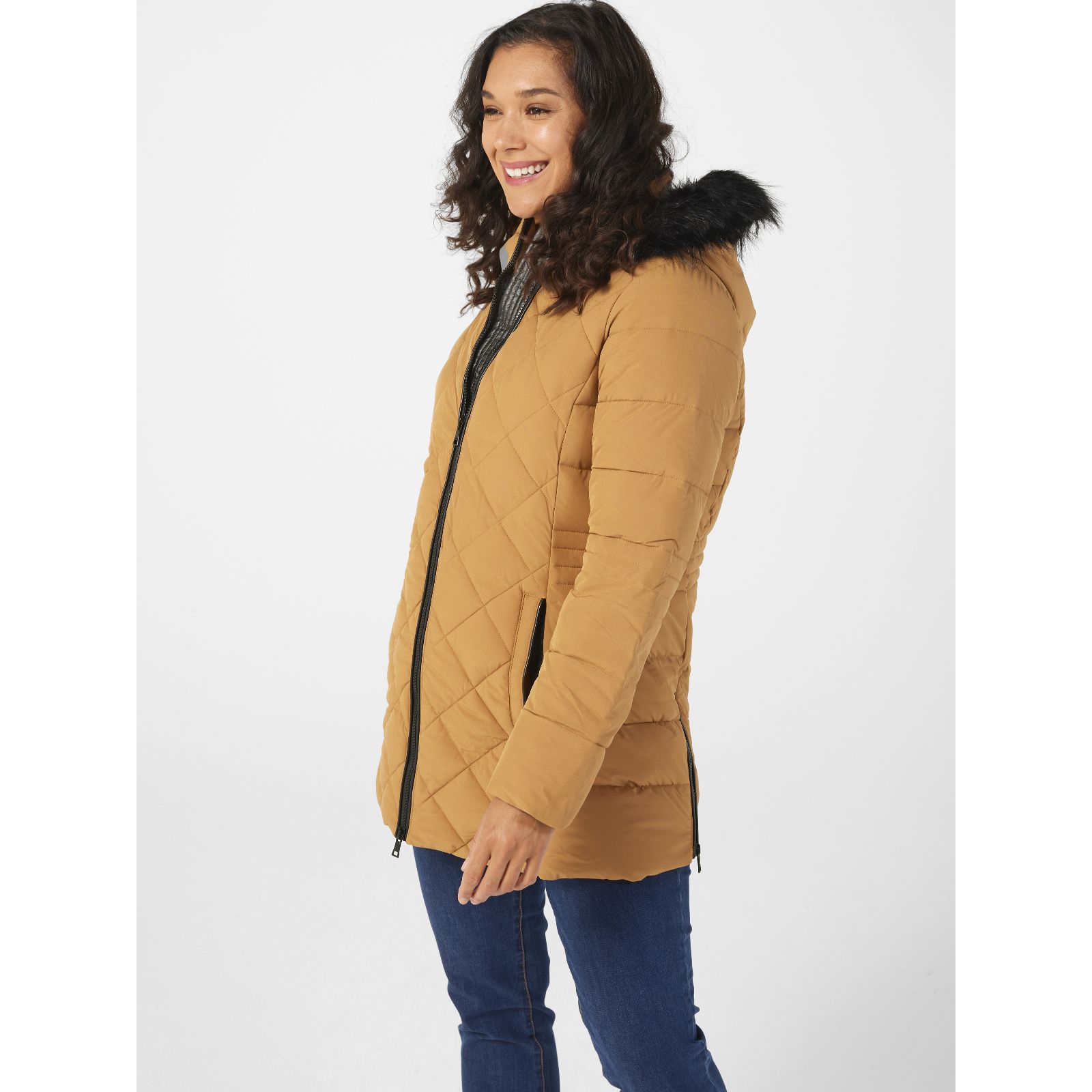 Nuage women's stretch deals zip front puffer jacket