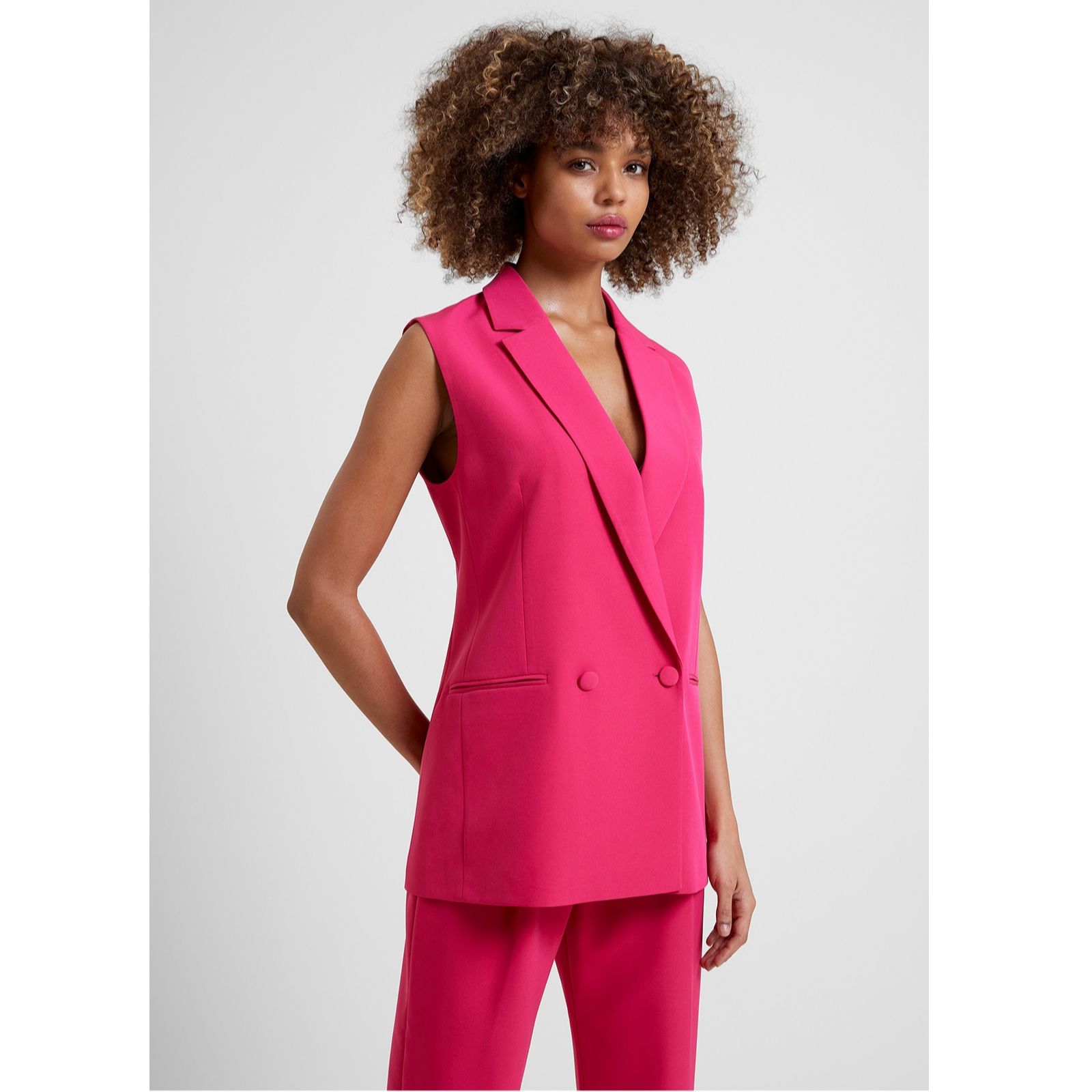 Great Plains Evening Crepe Sleeveless Jacket - QVC UK