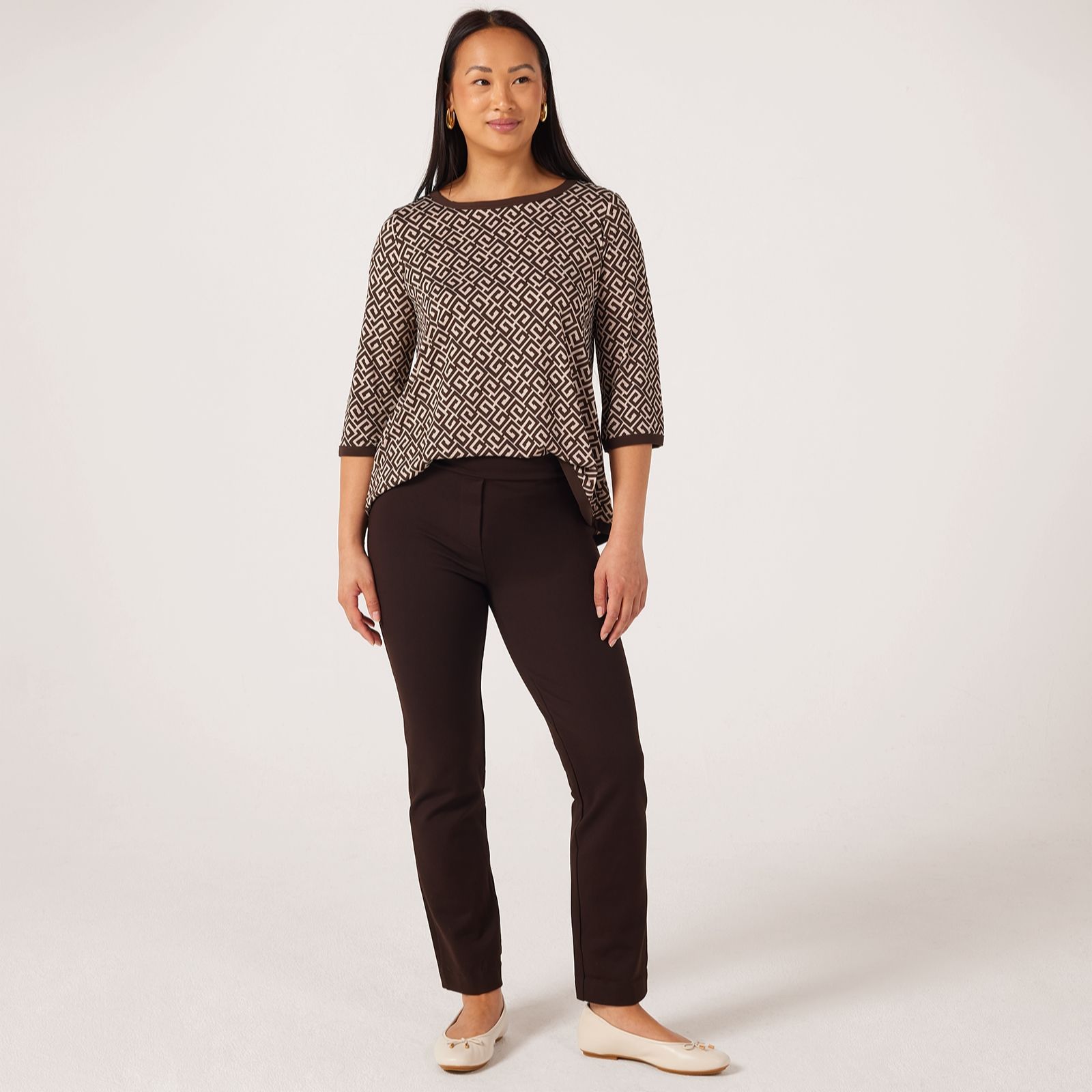 Kim & Co Stretch Ponte Kloe Narrow Leg Standard Trousers