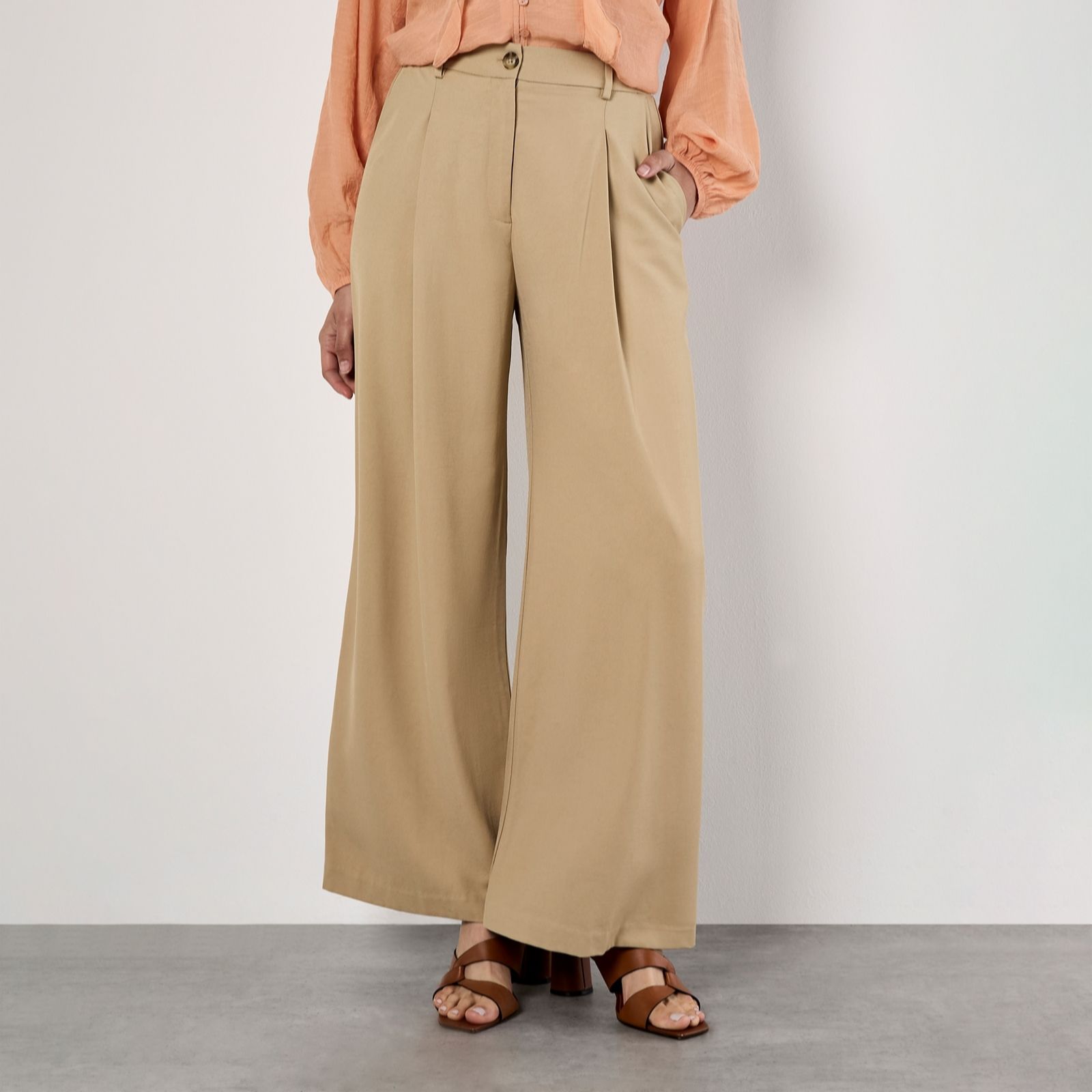 Apricot Tailored Wide Leg Trouser