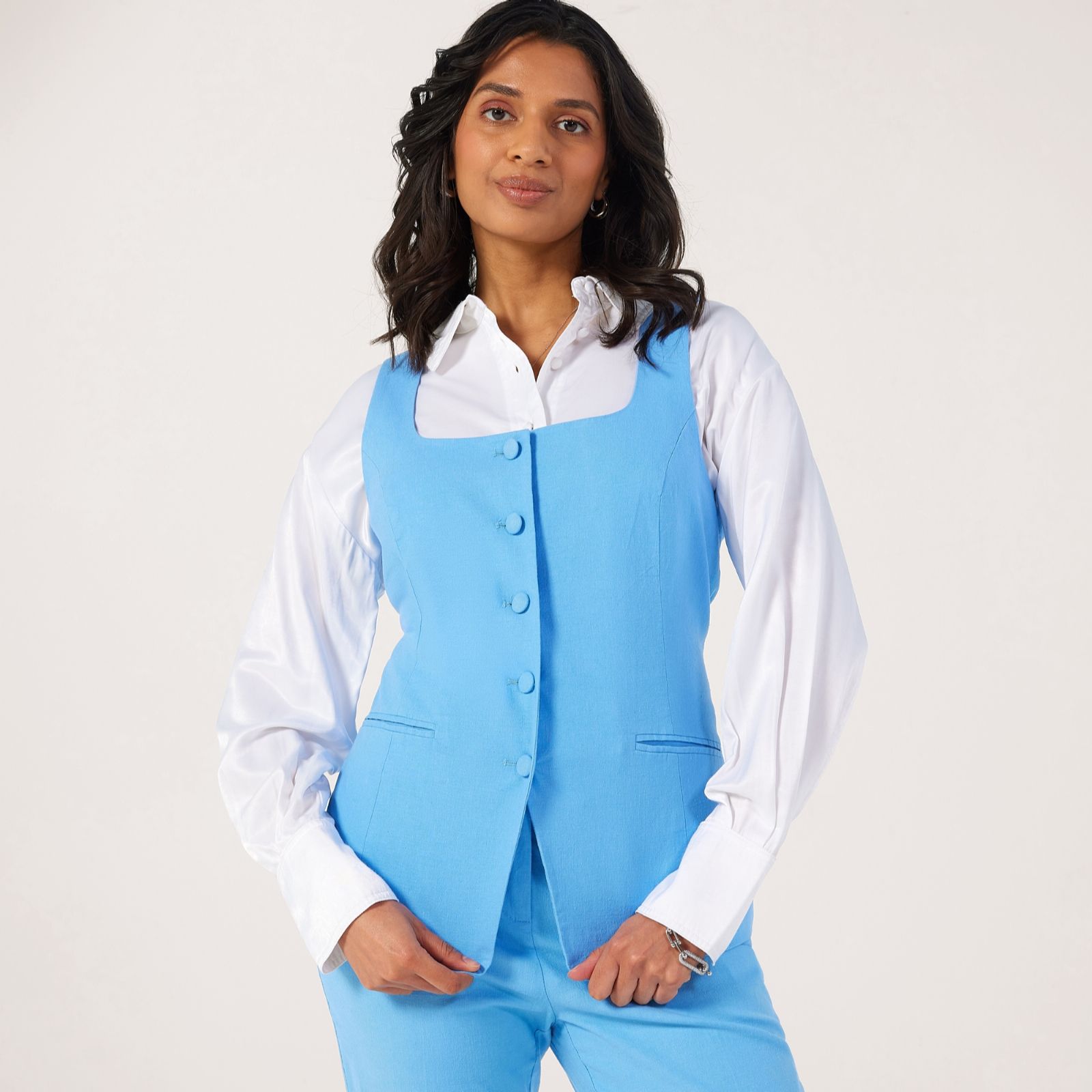 Sosandar Scoop Neck Longline Waistcoat