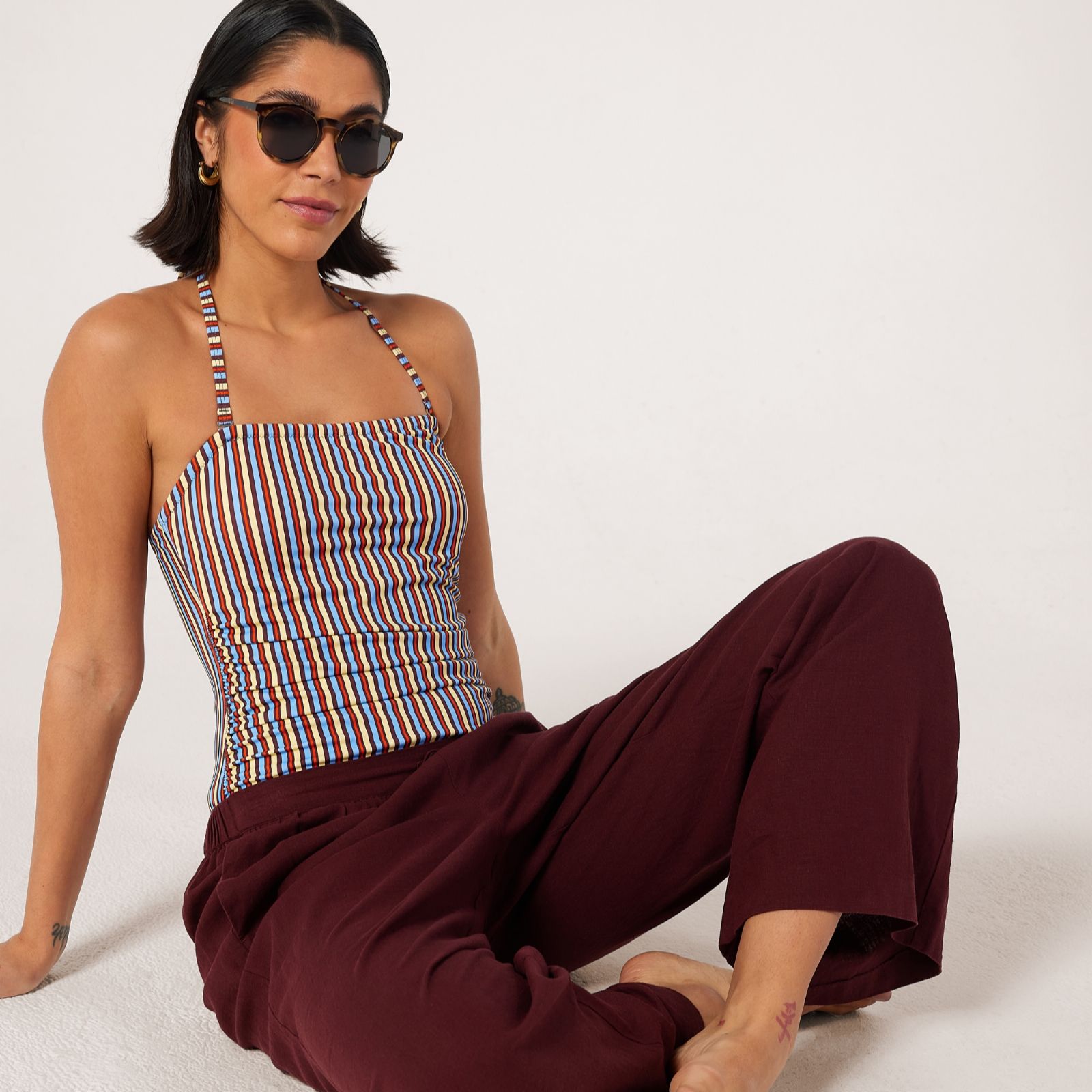 Ben de Lisi Bandeu Stripe Swimsuit