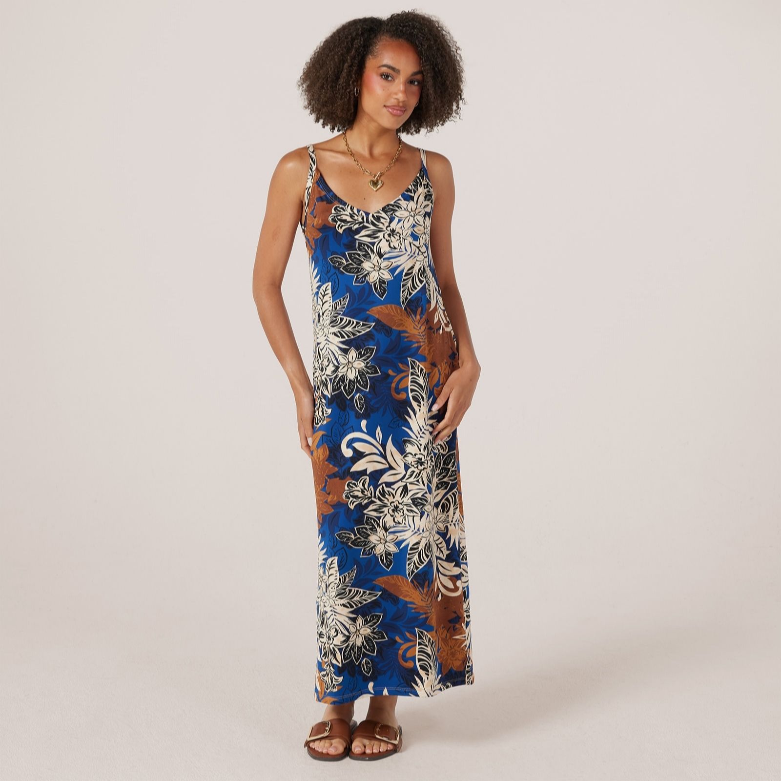 Kim & Co Printed Brazil Jersey Strap Maxi Dress
