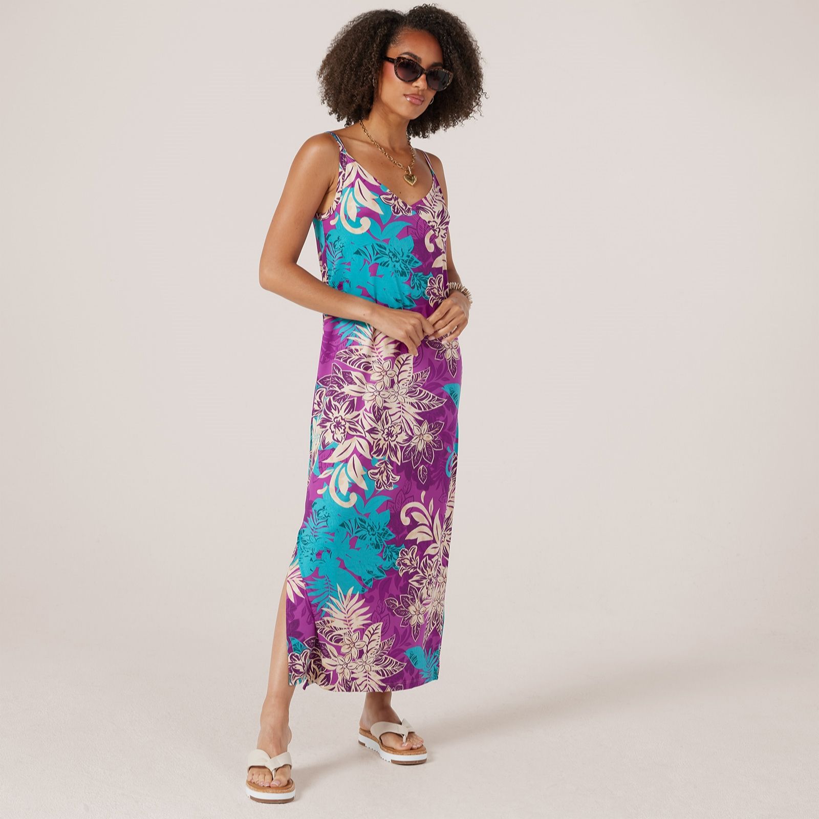 Kim & Co Printed Brazil Jersey Strap Maxi Dress