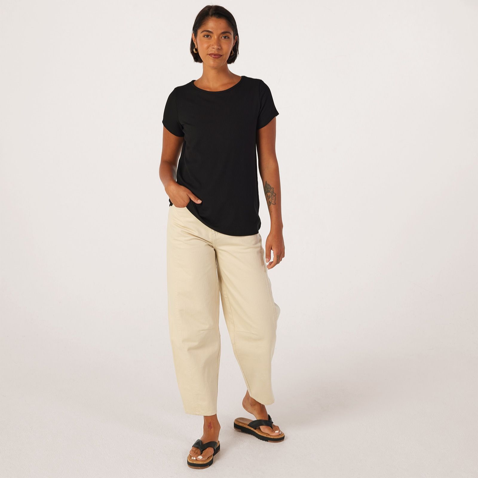 Kim & Co Viscose Rib Jersey Short Sleeve T-Shirt