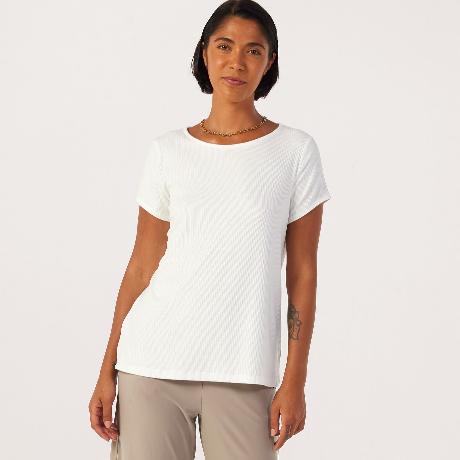 Kim & Co Viscose Rib Jersey Short Sleeve T-Shirt