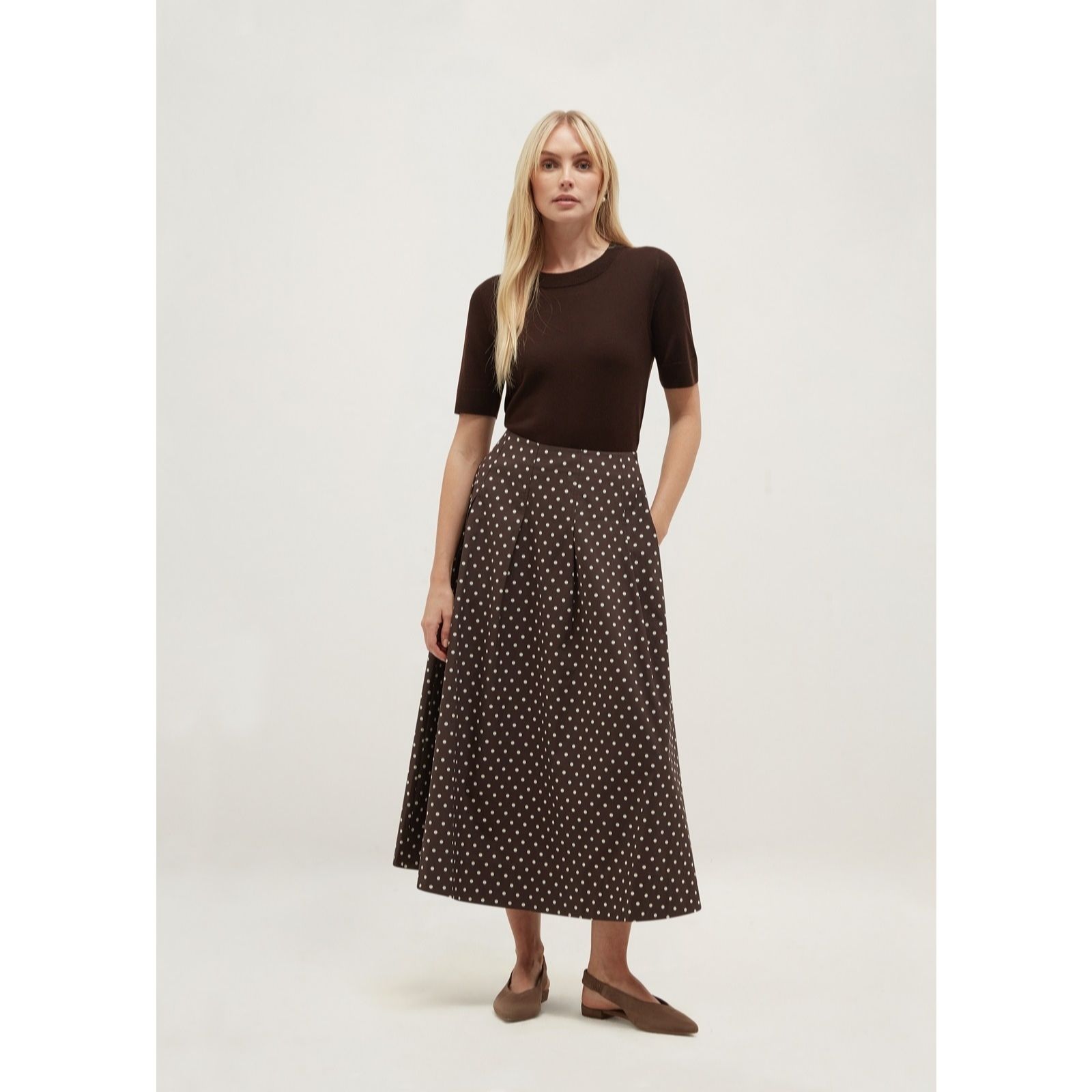 Hobbs London Antonella 100% Cotton Spot Skirt