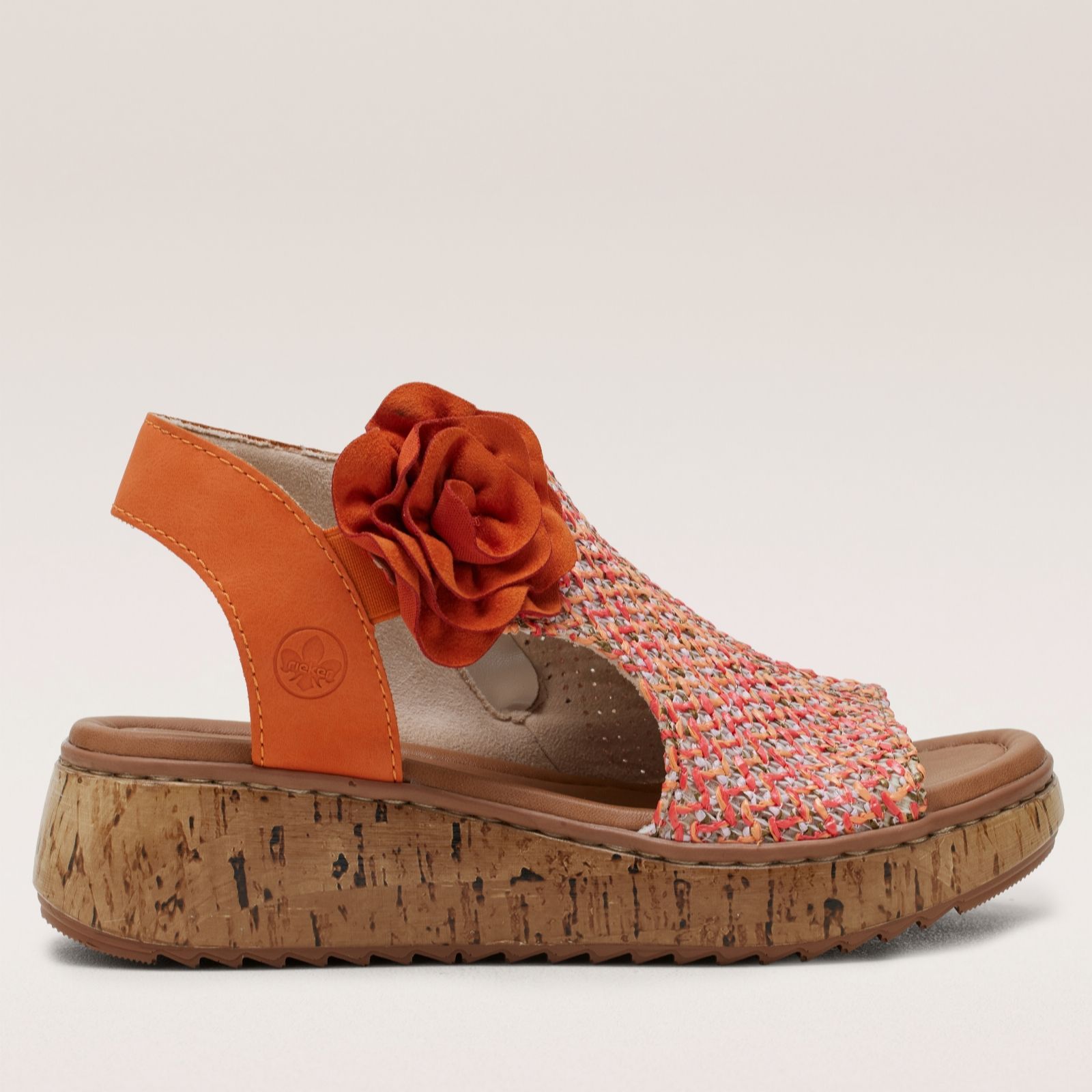 Outlet Rieker Floral Wide Wedge Sandal