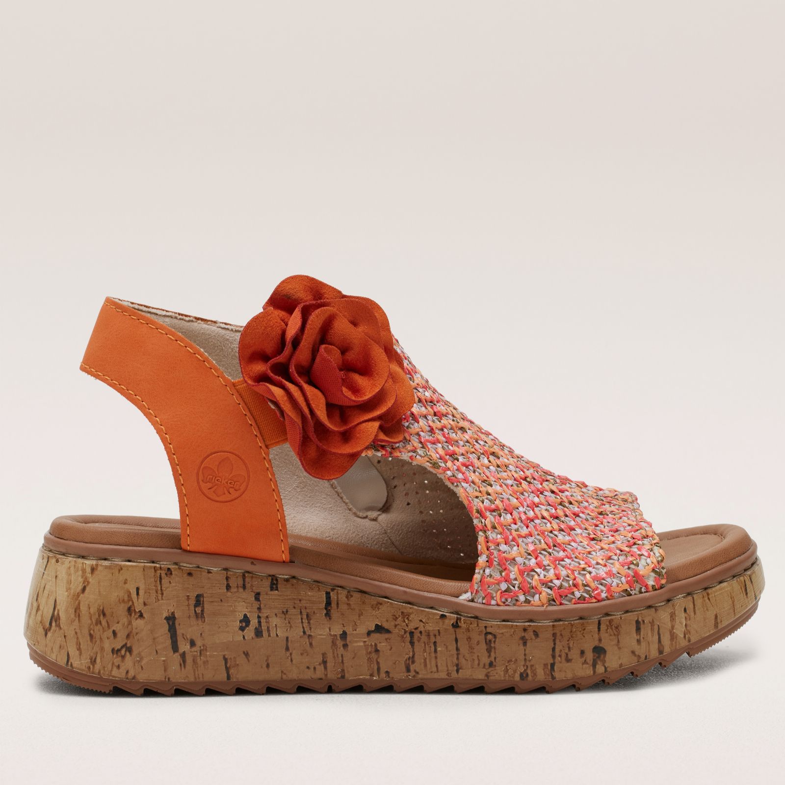 Outlet Rieker Floral Wide Wedge Sandal