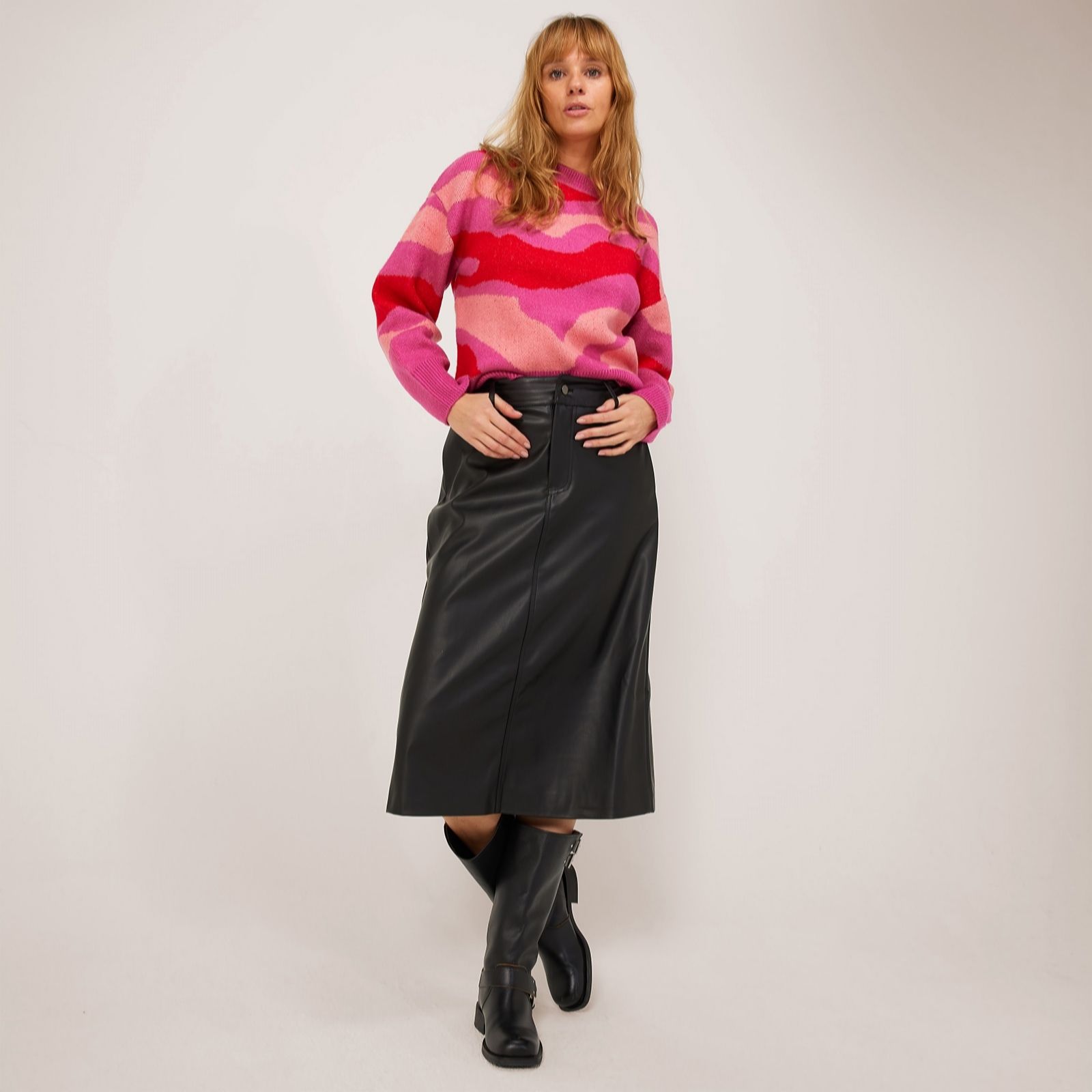 Ruth Langsford Faux Leather Midi Skirt Standard