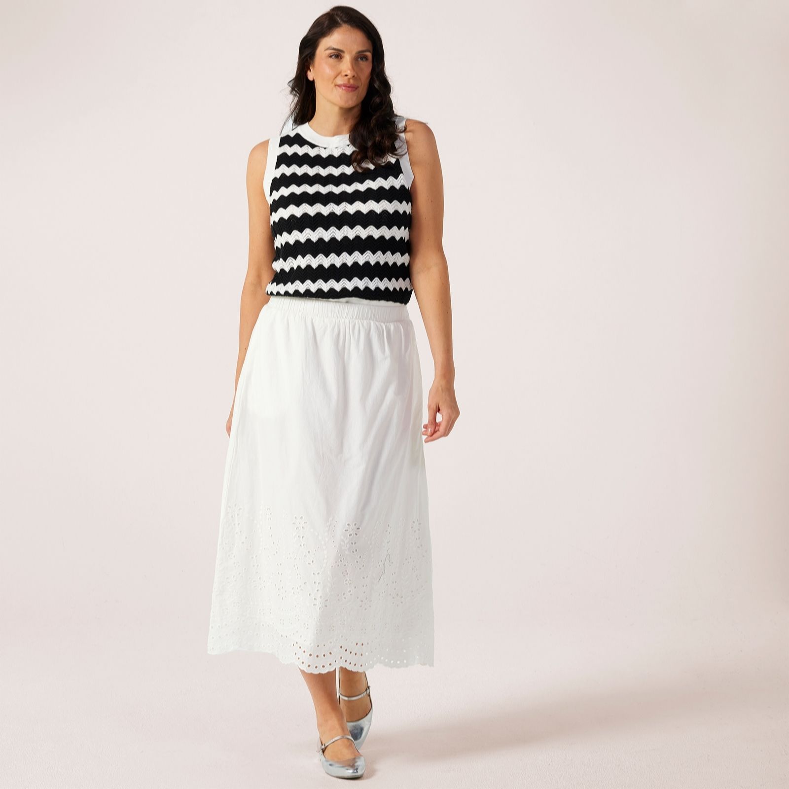 YAS Luma High Waisted Lace Detail Skirt