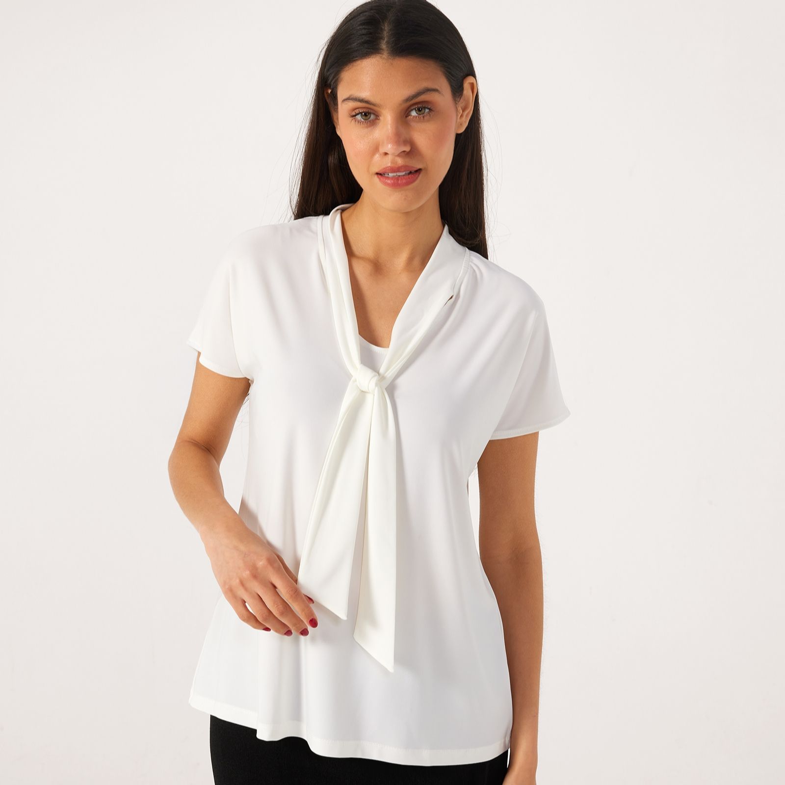 Kim & Co Brazil Jersey Short Dolman Sleeve Bow Top