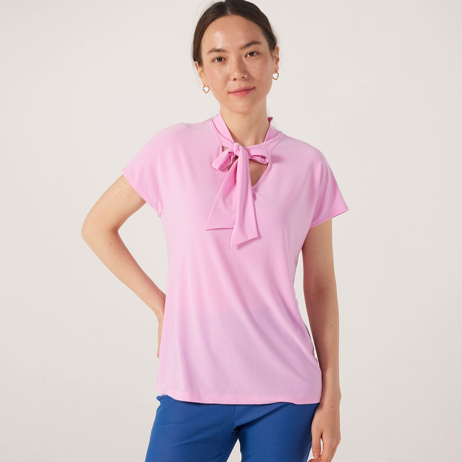Kim & Co Brazil Jersey Short Dolman Sleeve Bow Top
