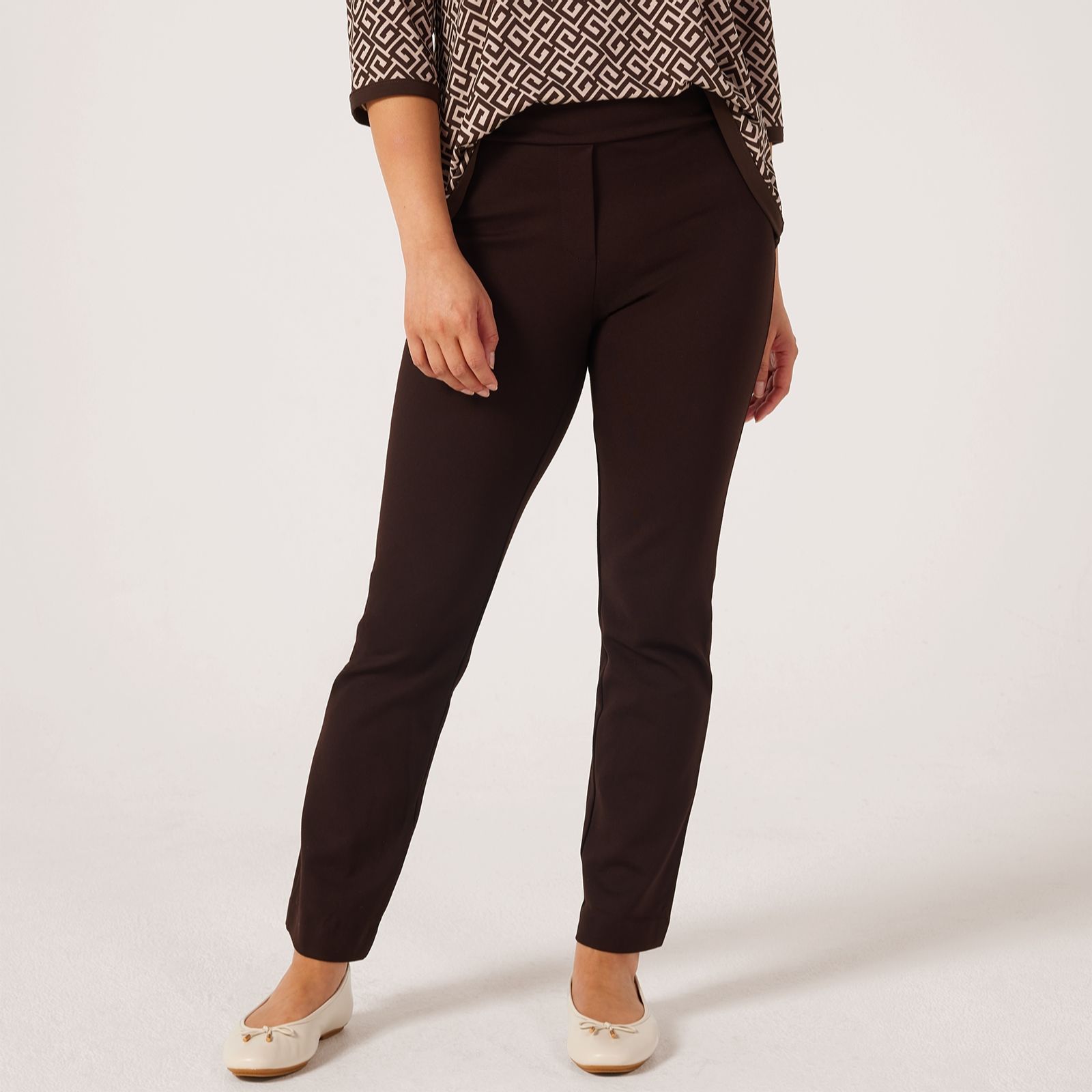 Kim & Co Stretch Ponte Kloe Narrow Leg Petite Trousers