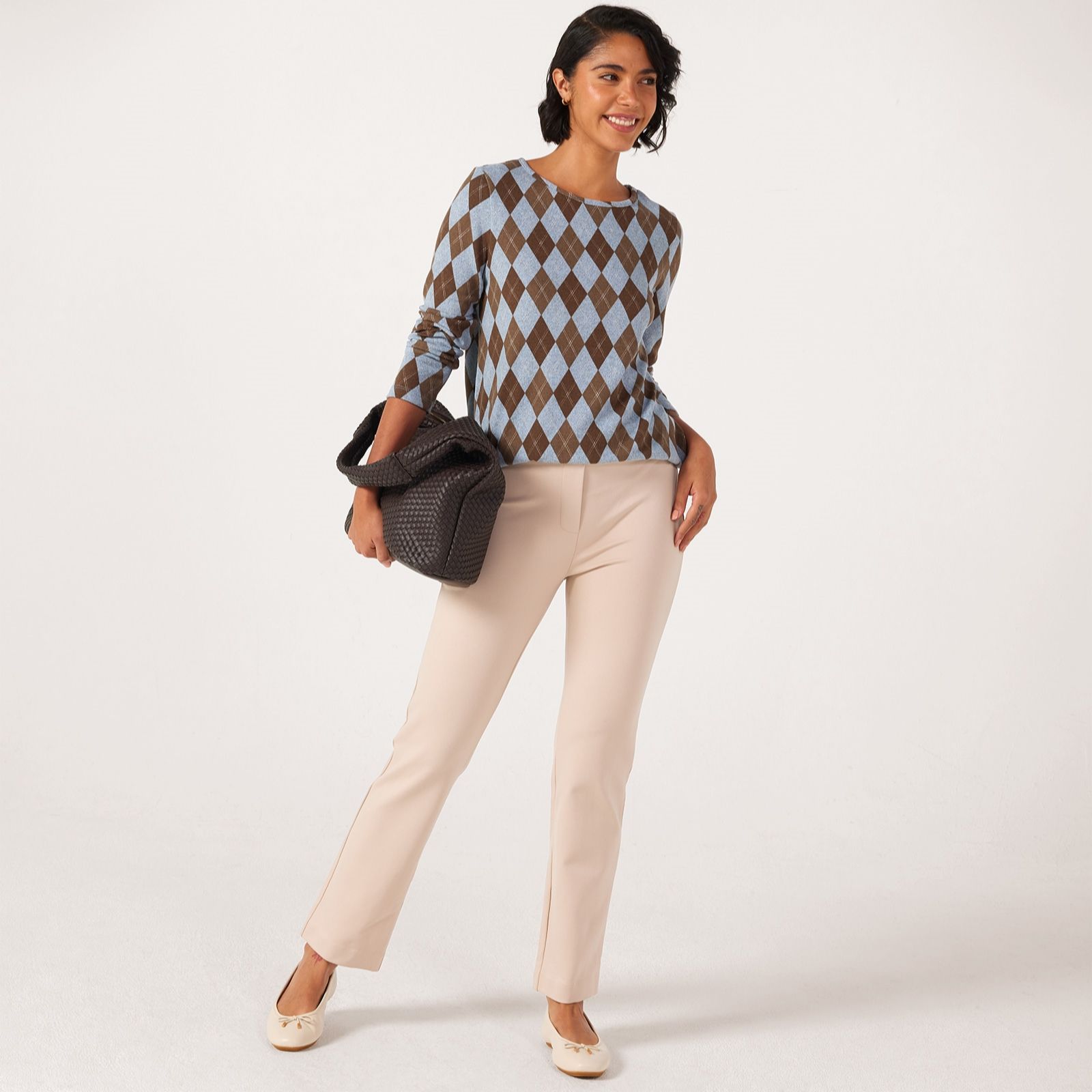 Kim & Co Stretch Ponte Kloe Narrow Leg Petite Trousers