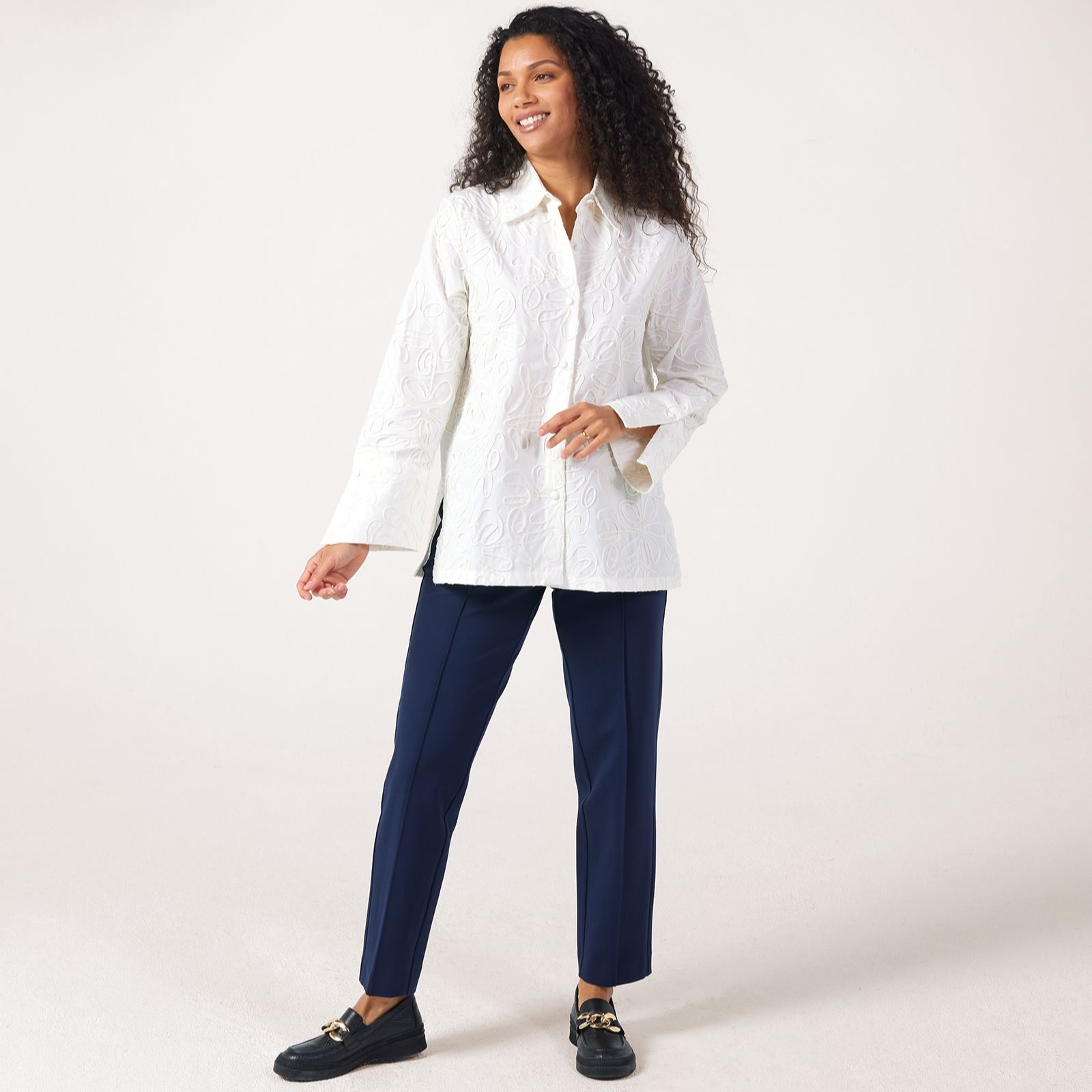 MarlaWynne Collection Novelty 3D Swirl Print Shirt
