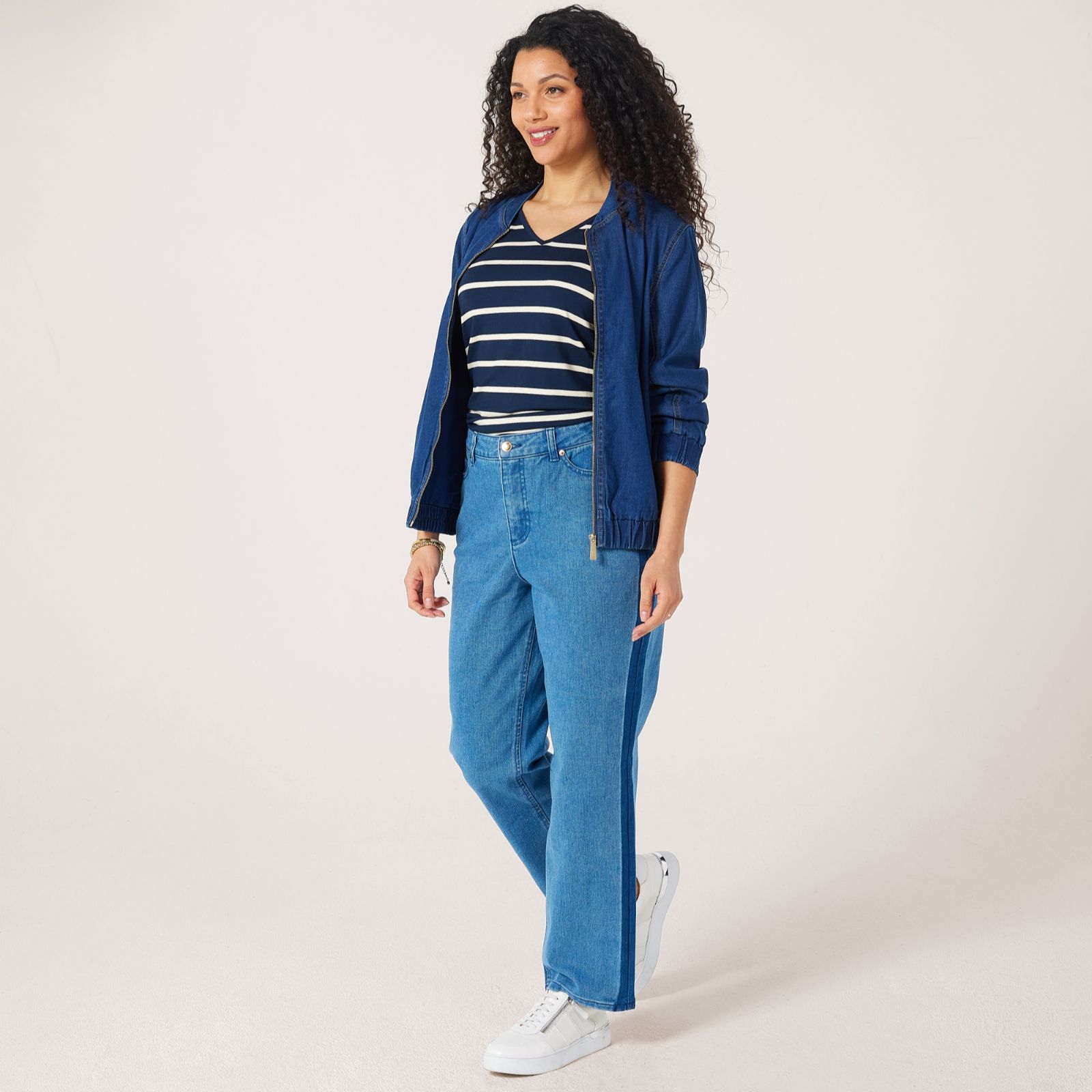 Ruth Langsford Side Stripe Straight leg Jean Petite