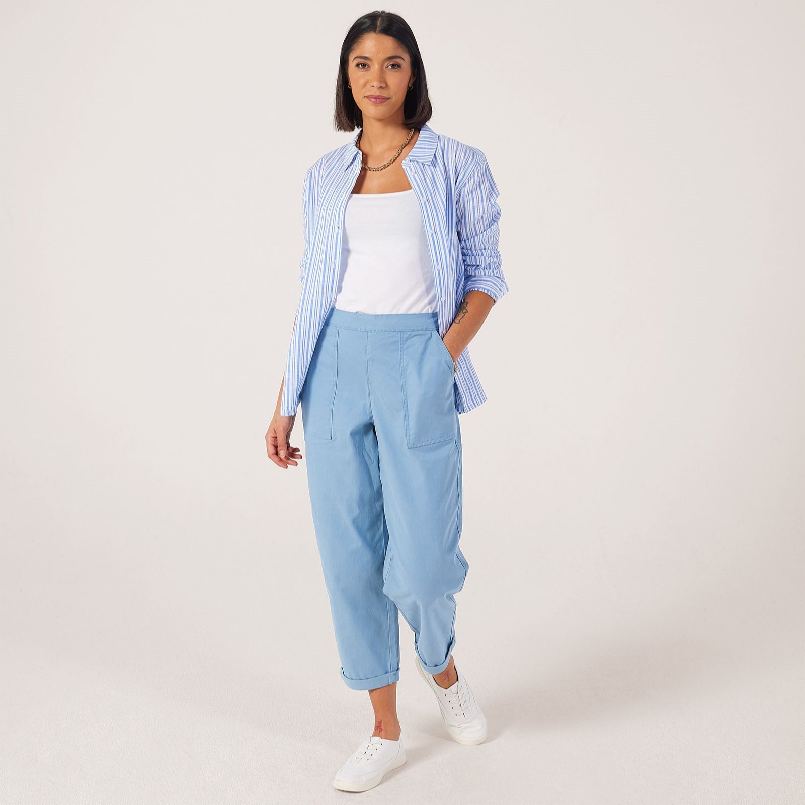 Denim & Co. Woven Cargo Trousers