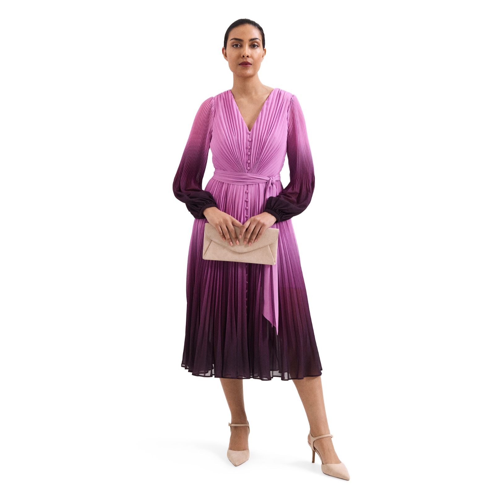 Phase Eight Mira Ombre Midi Dress Petite