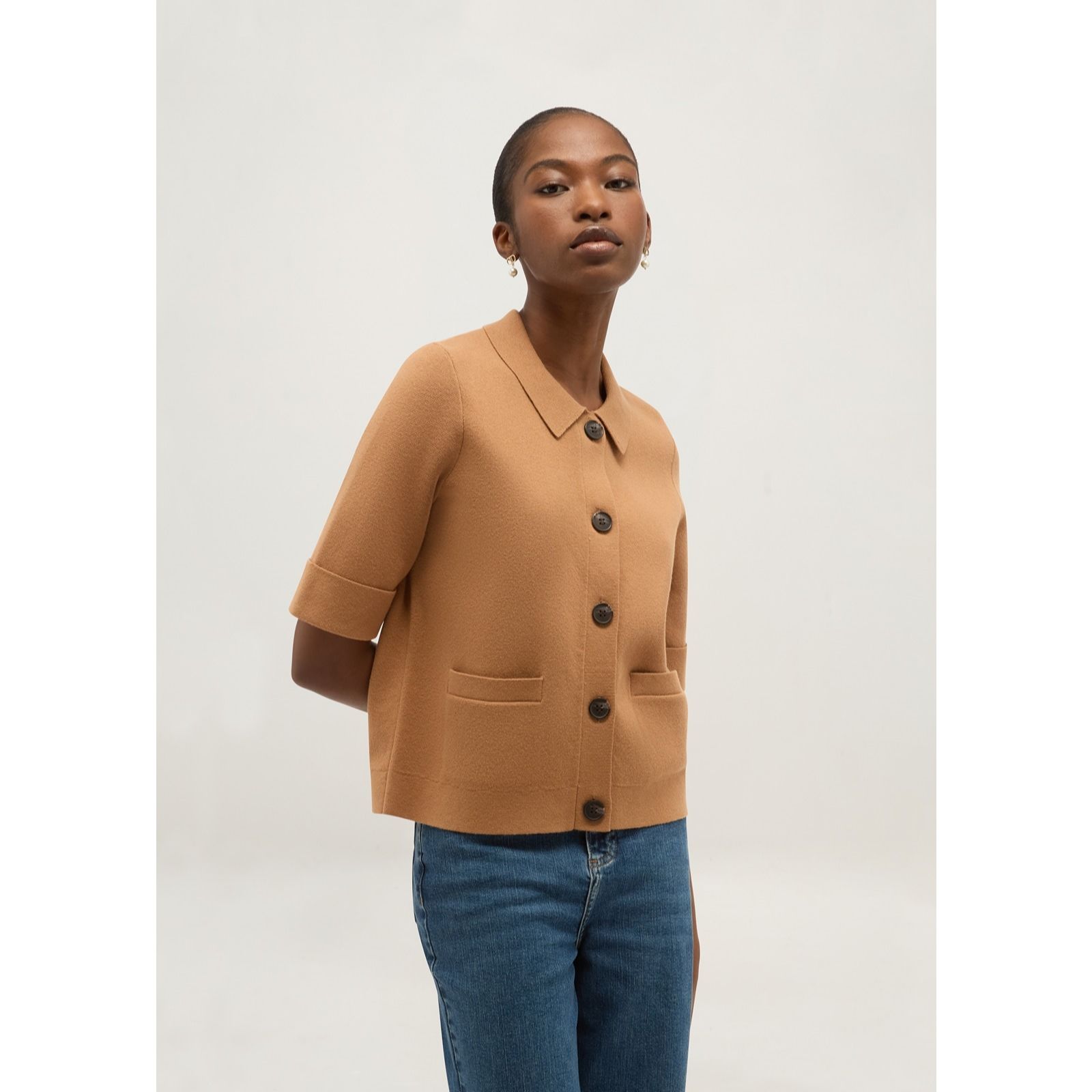 Hobbs London Elle Cotton Wool Blend Knitted Jacket