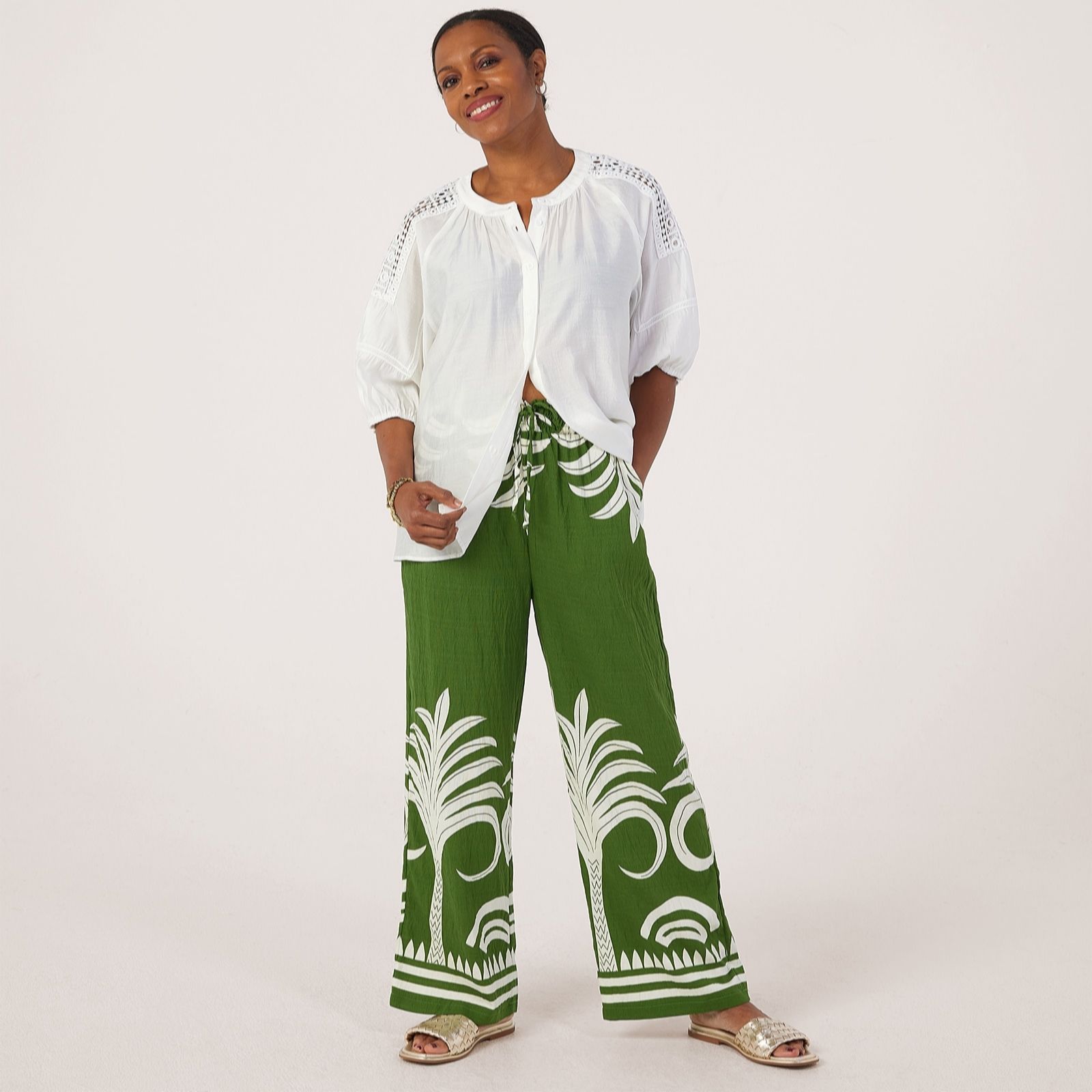 Izabel London Relaxed Printed Trouser