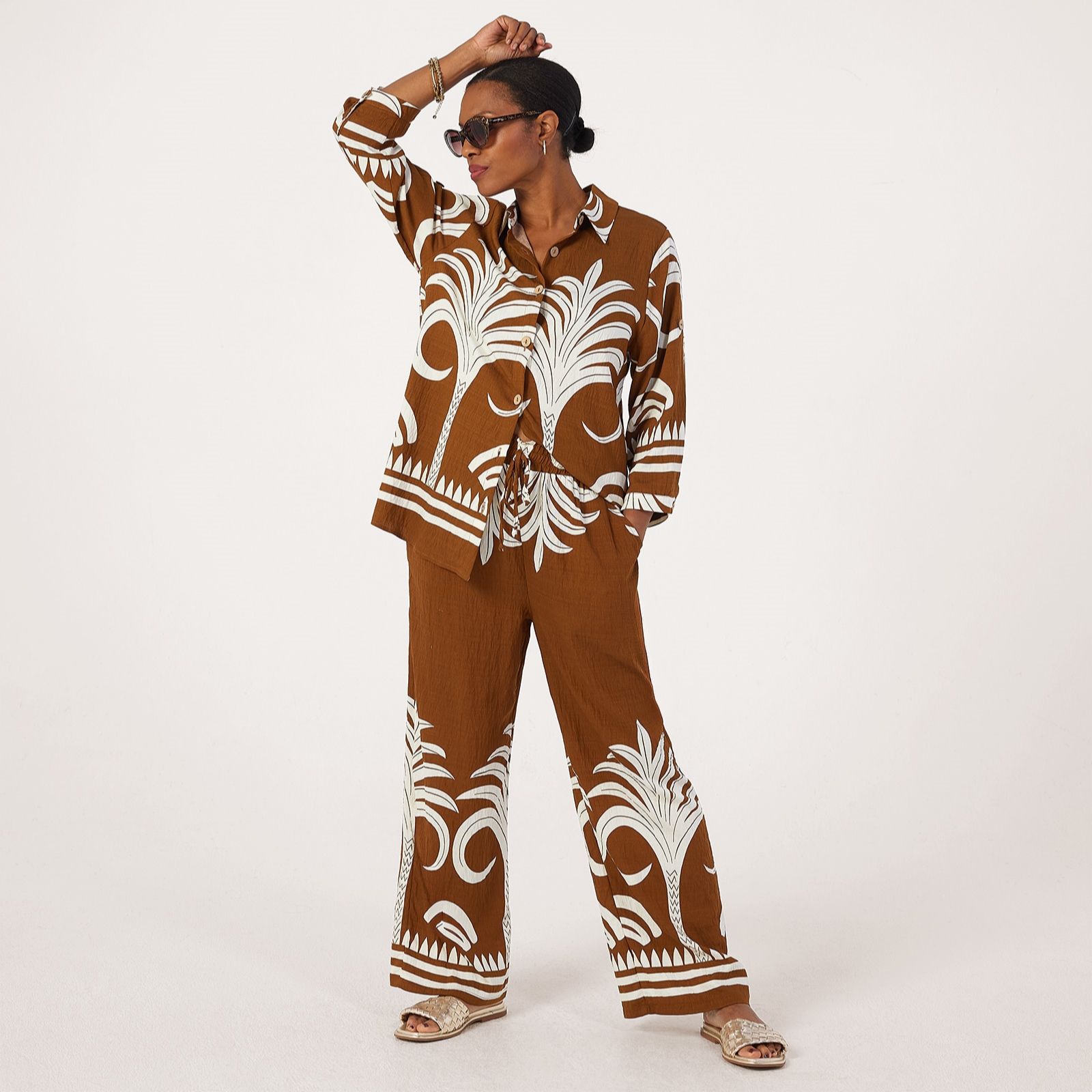 Izabel London Relaxed Printed Trouser