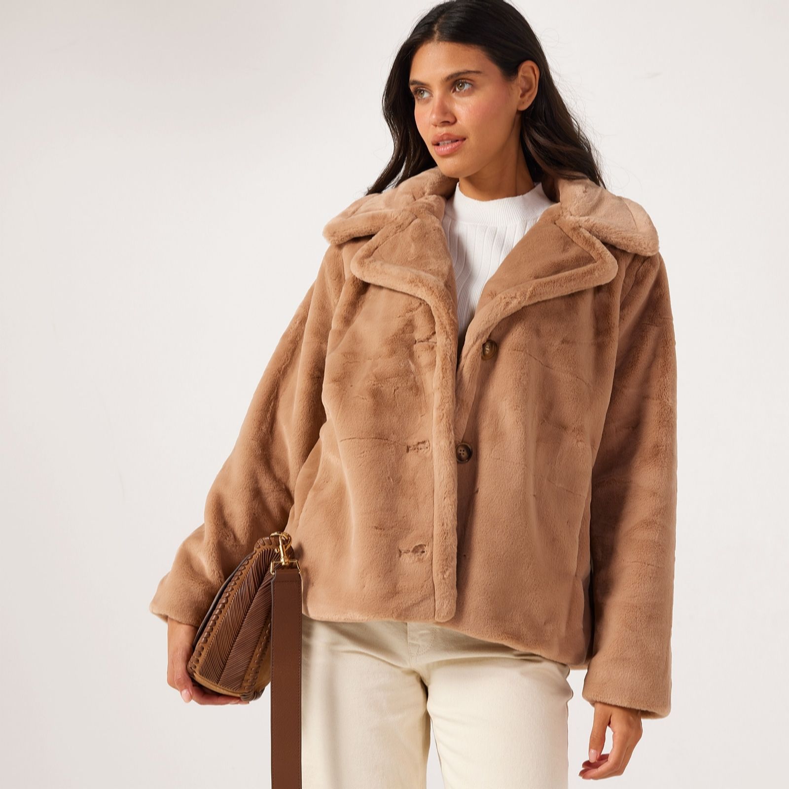 Centigrade Faux Fur Short Coat